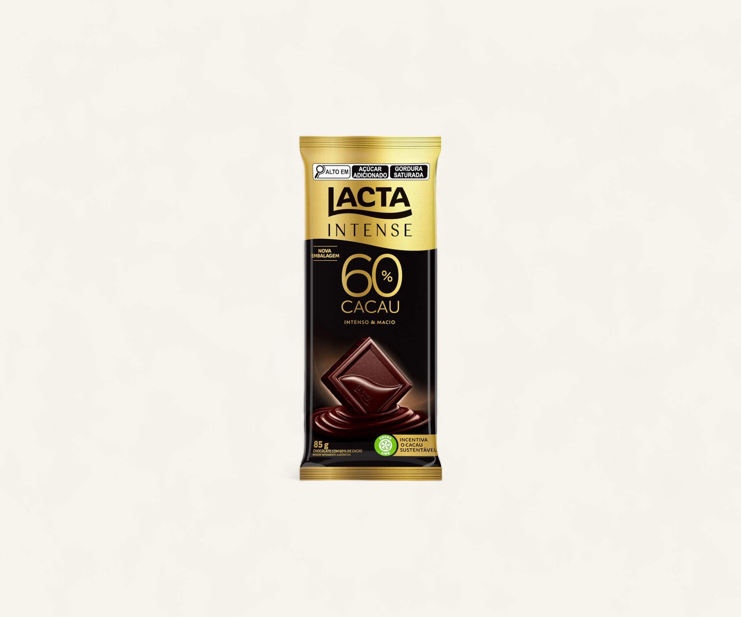 Chocolate 60% cacau Lacta Intense cacau original 85g