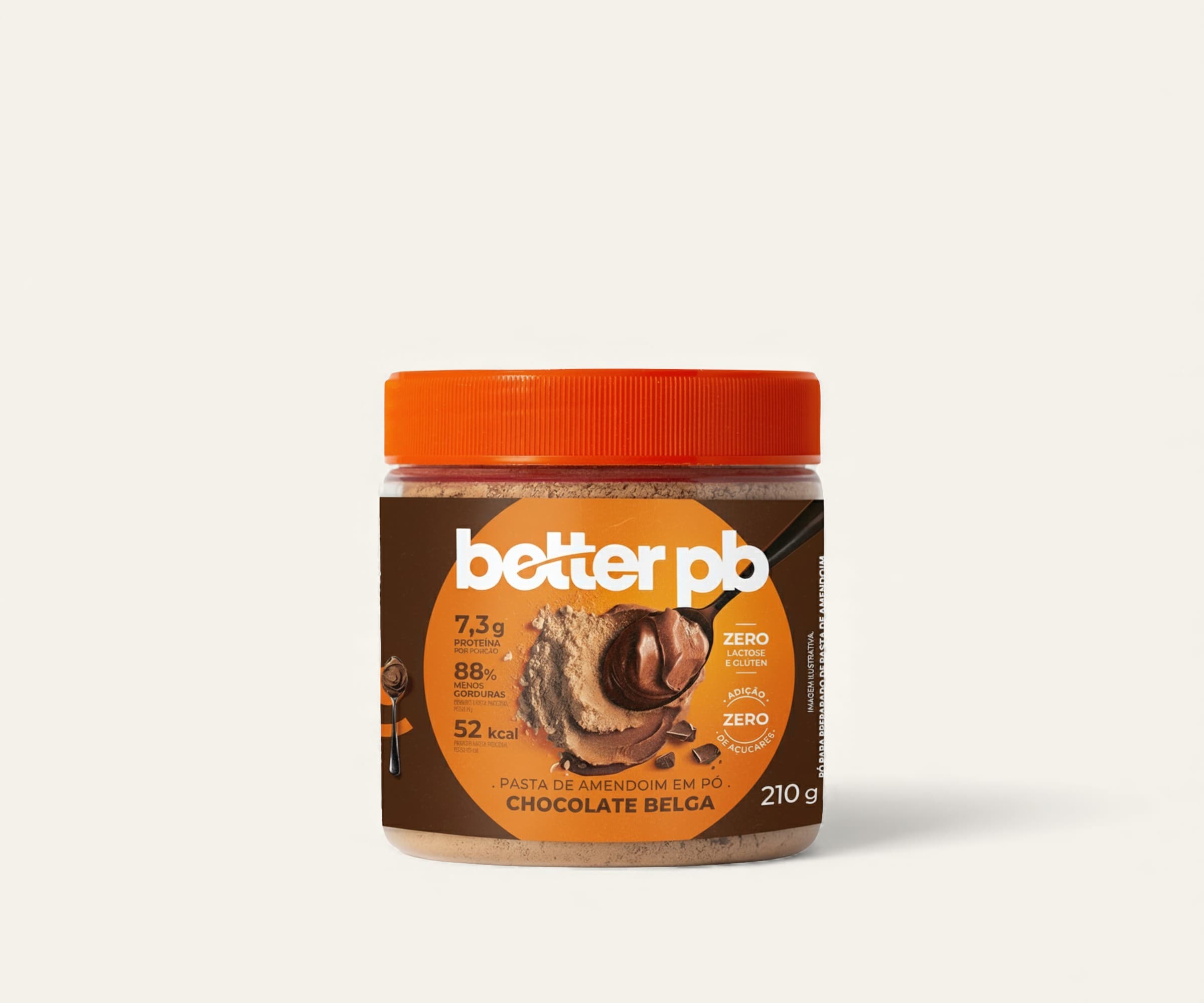 Pasta de amendoim em pó sabor chocolate belga 210g