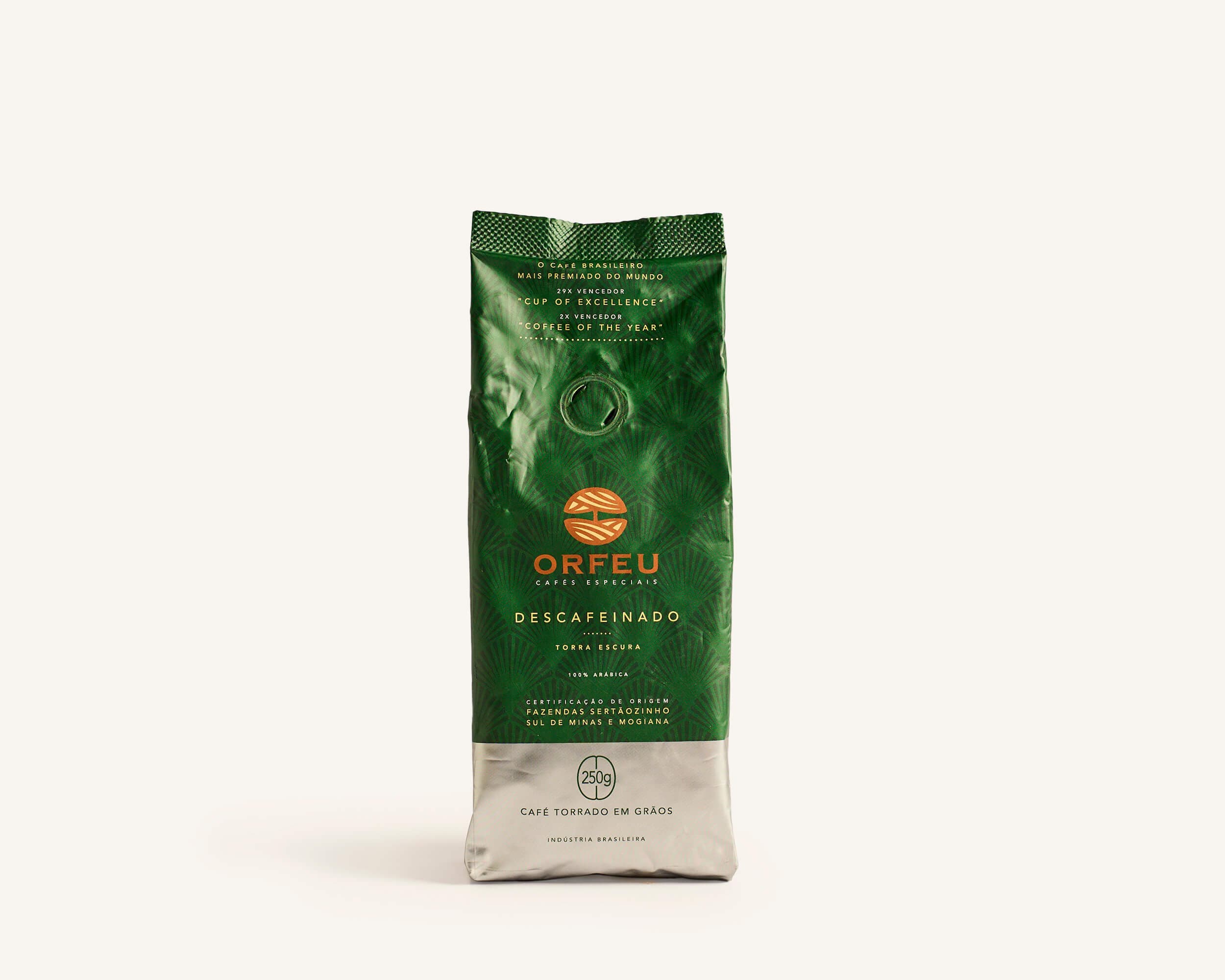 Café em grãos Orfeu descafeinado 250g