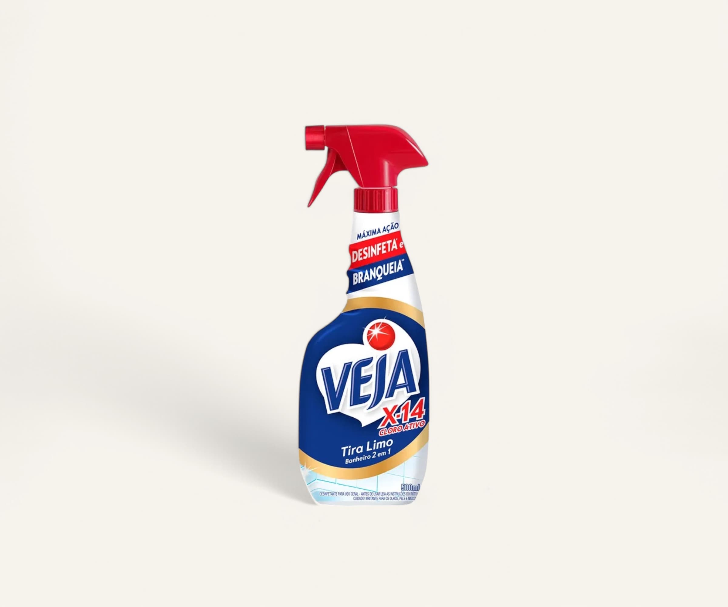 Tira limo 2 em1 banheiro X-14 com cloro ativo Veja 500ml