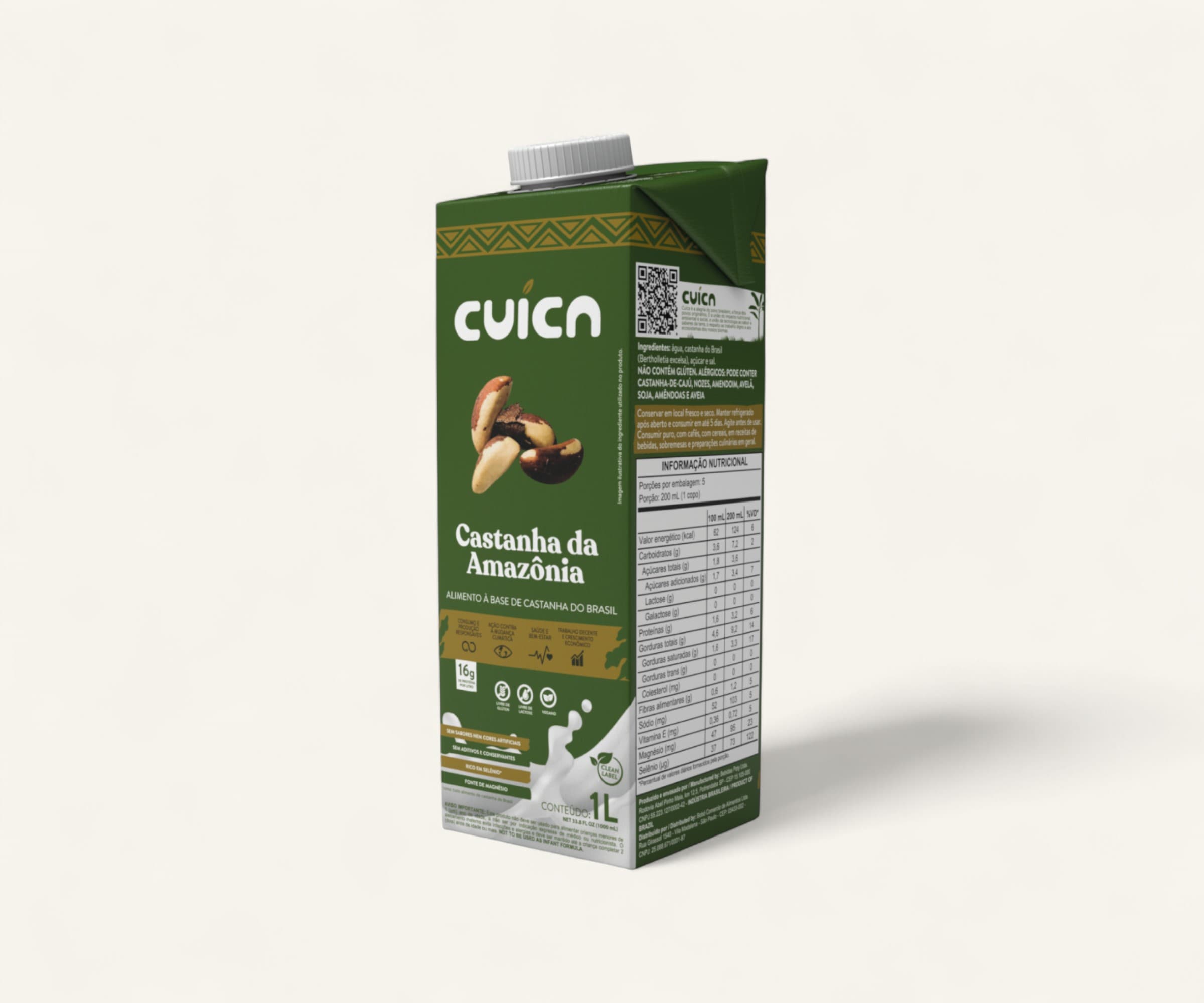 Bebida vegetal de castanha da Amazônia Cuíca 1l