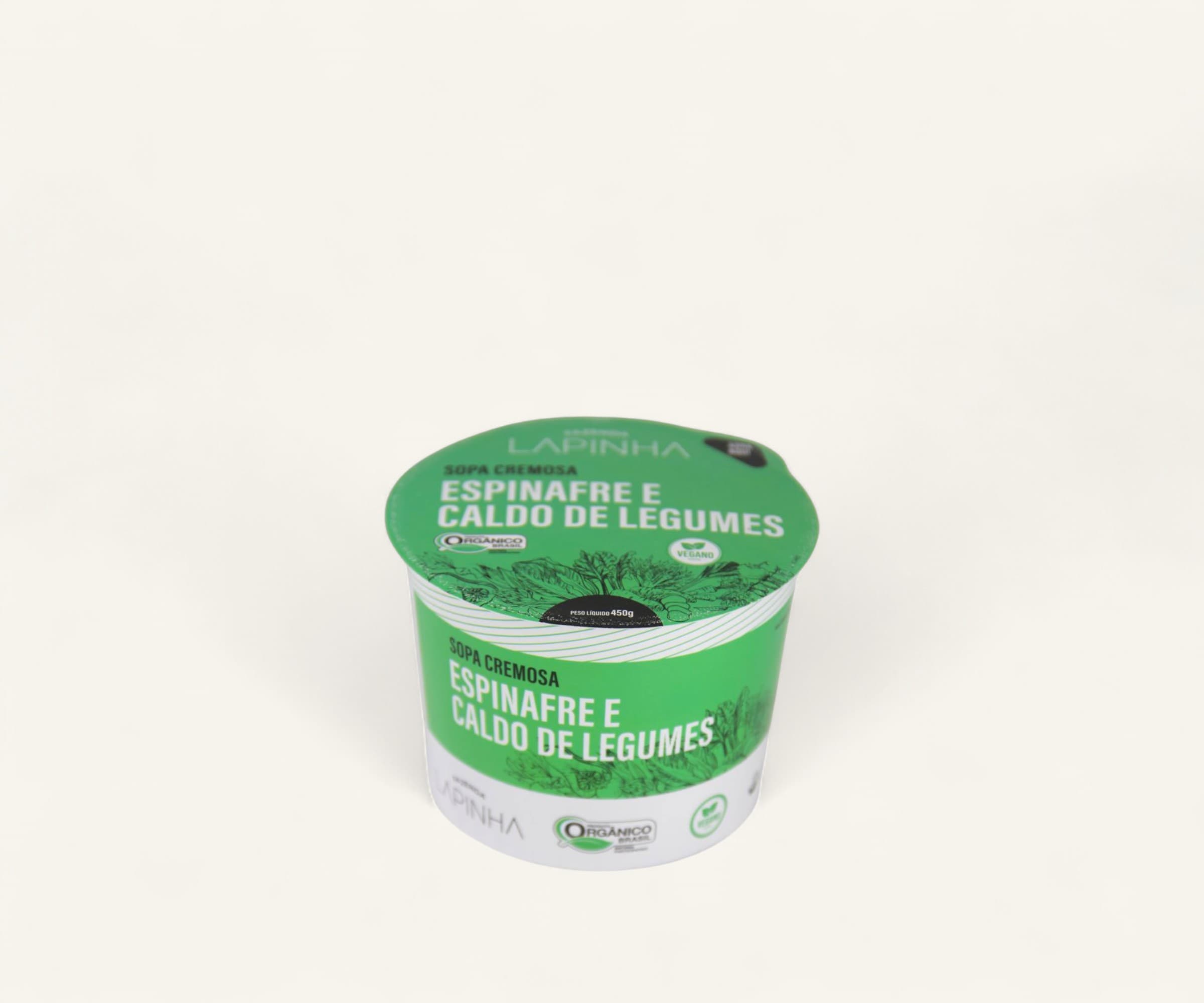 Sopa cremosa espinafre e caldo de legumes Fazenda Lapinha 450g