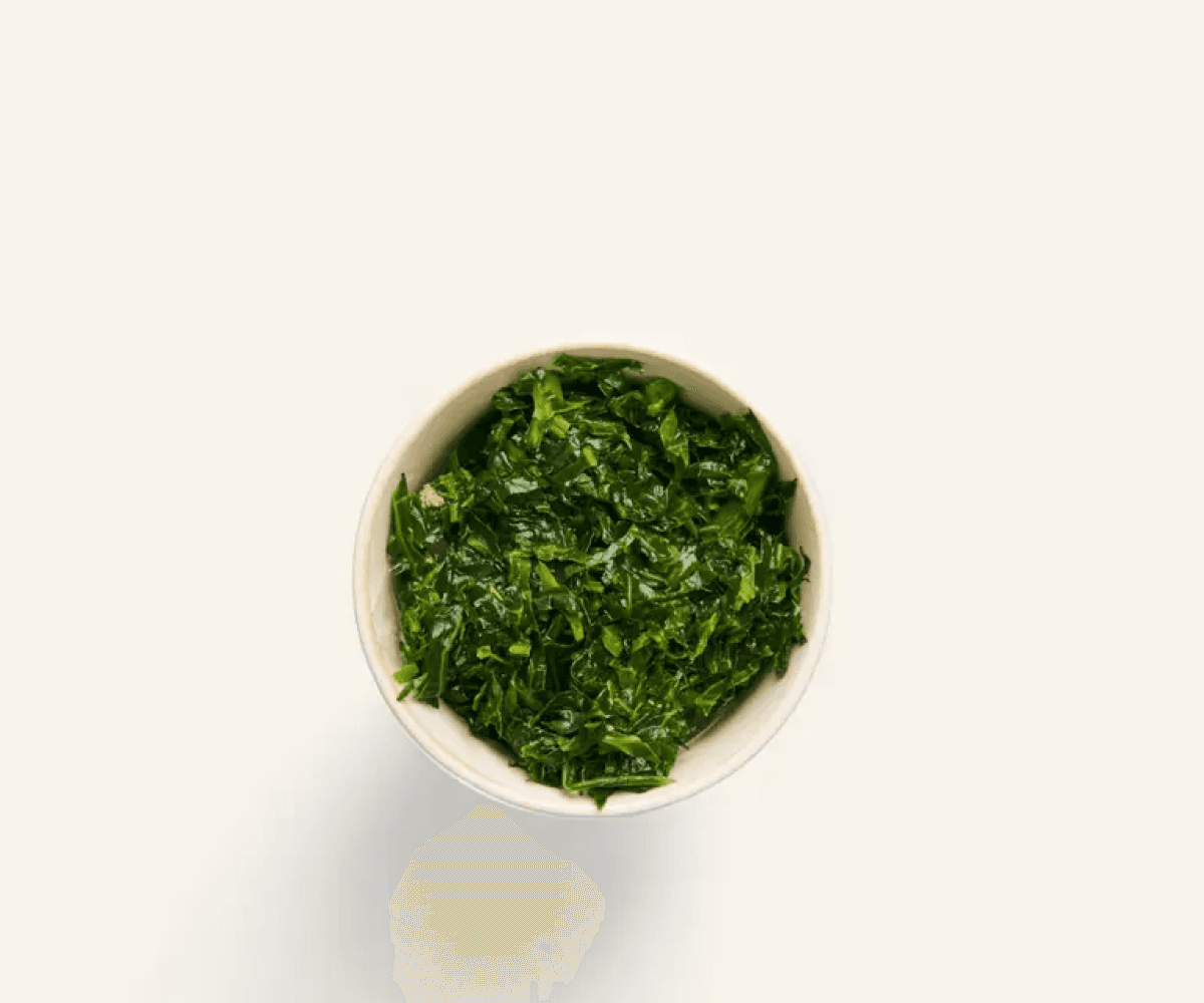 Couve refogada com alho porção de 100g