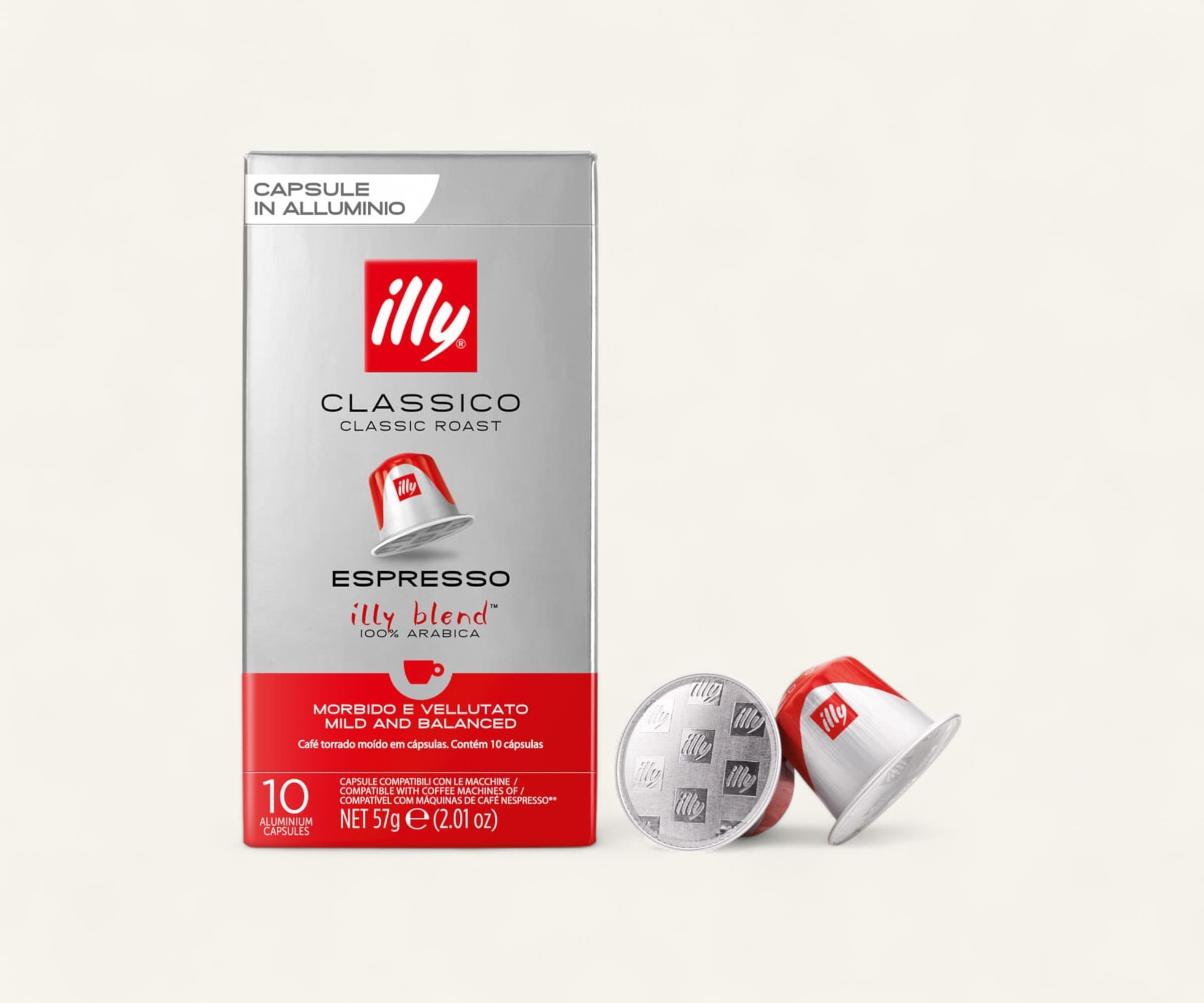 Café em cápsula clássico Espresso compatível com Nespresso illy 10un