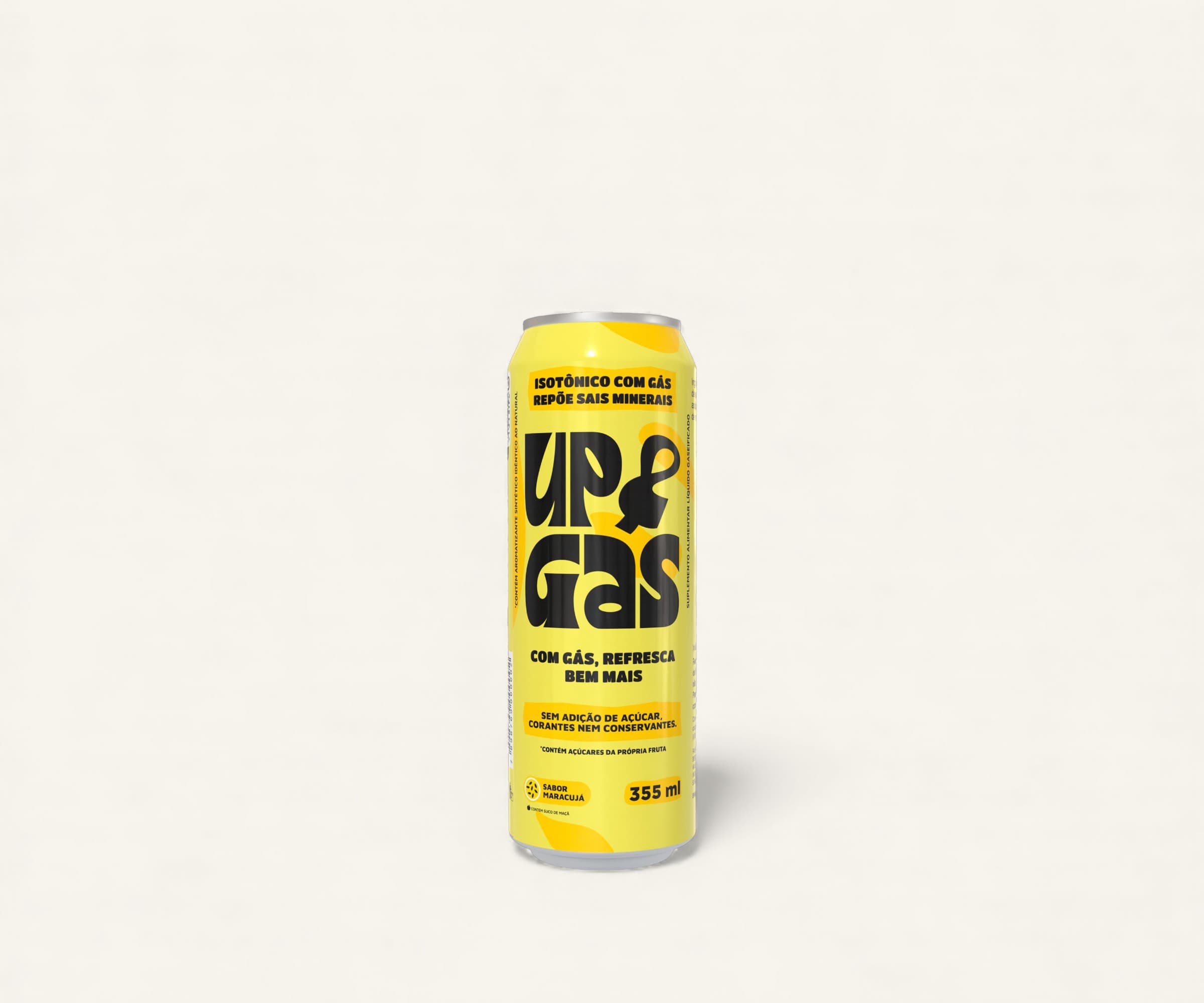 Isotônico gaseificado Up&Gas sabor maracujá 355ml