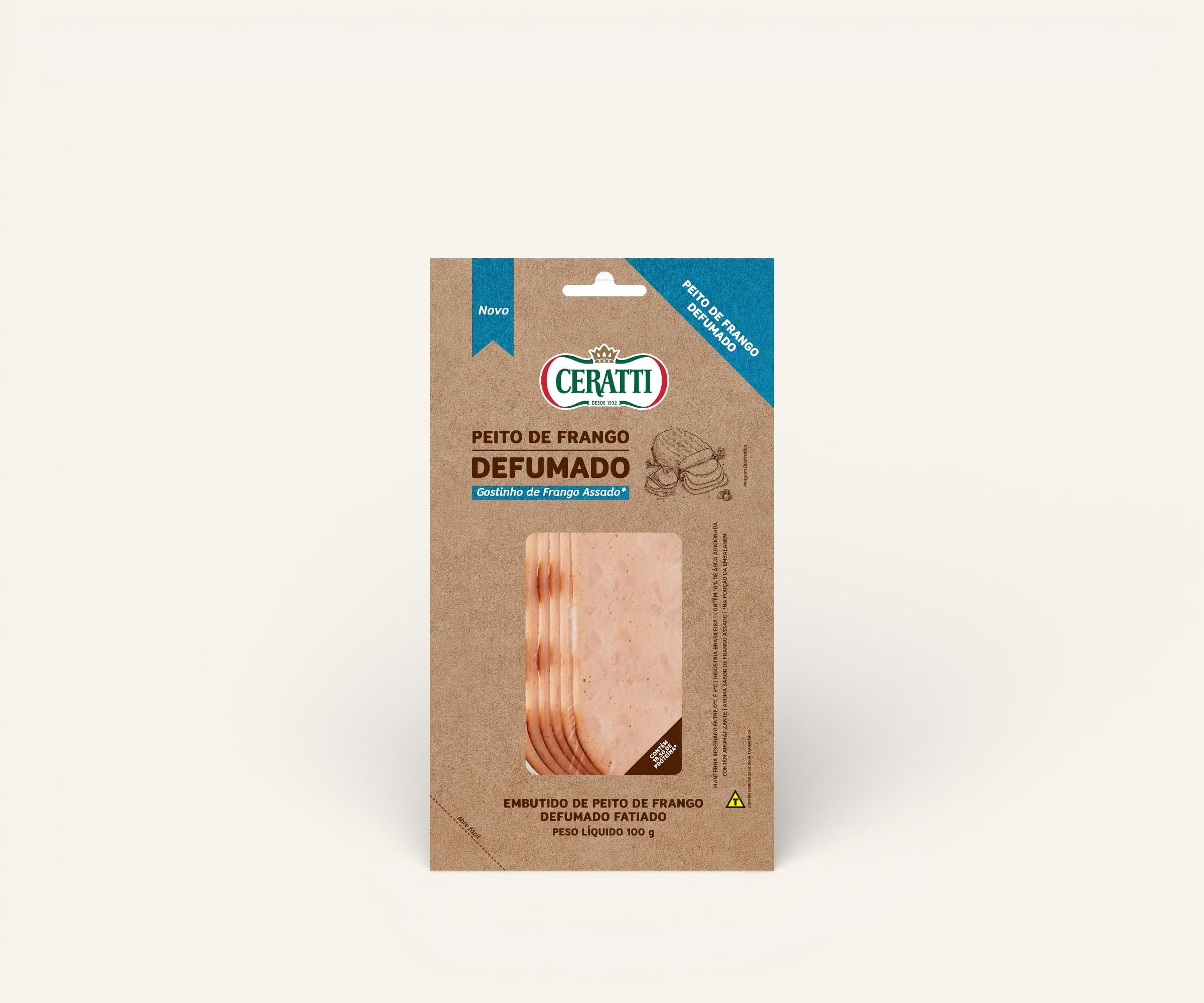 Peito de frango defumado fatiado Ceratti 100g