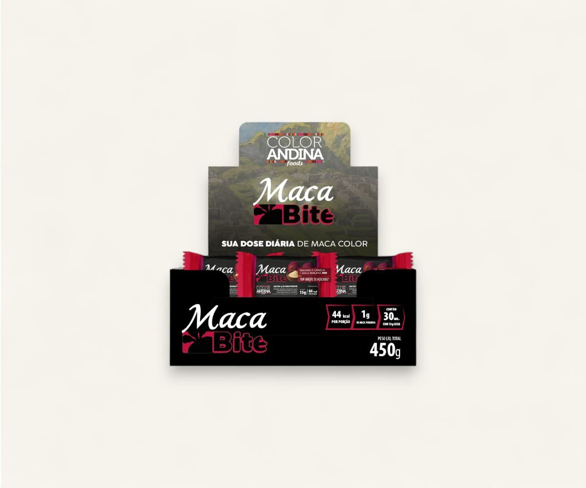 Bite banana & canela + maca peruana red sem adição de açúcares Color Andina 450g
