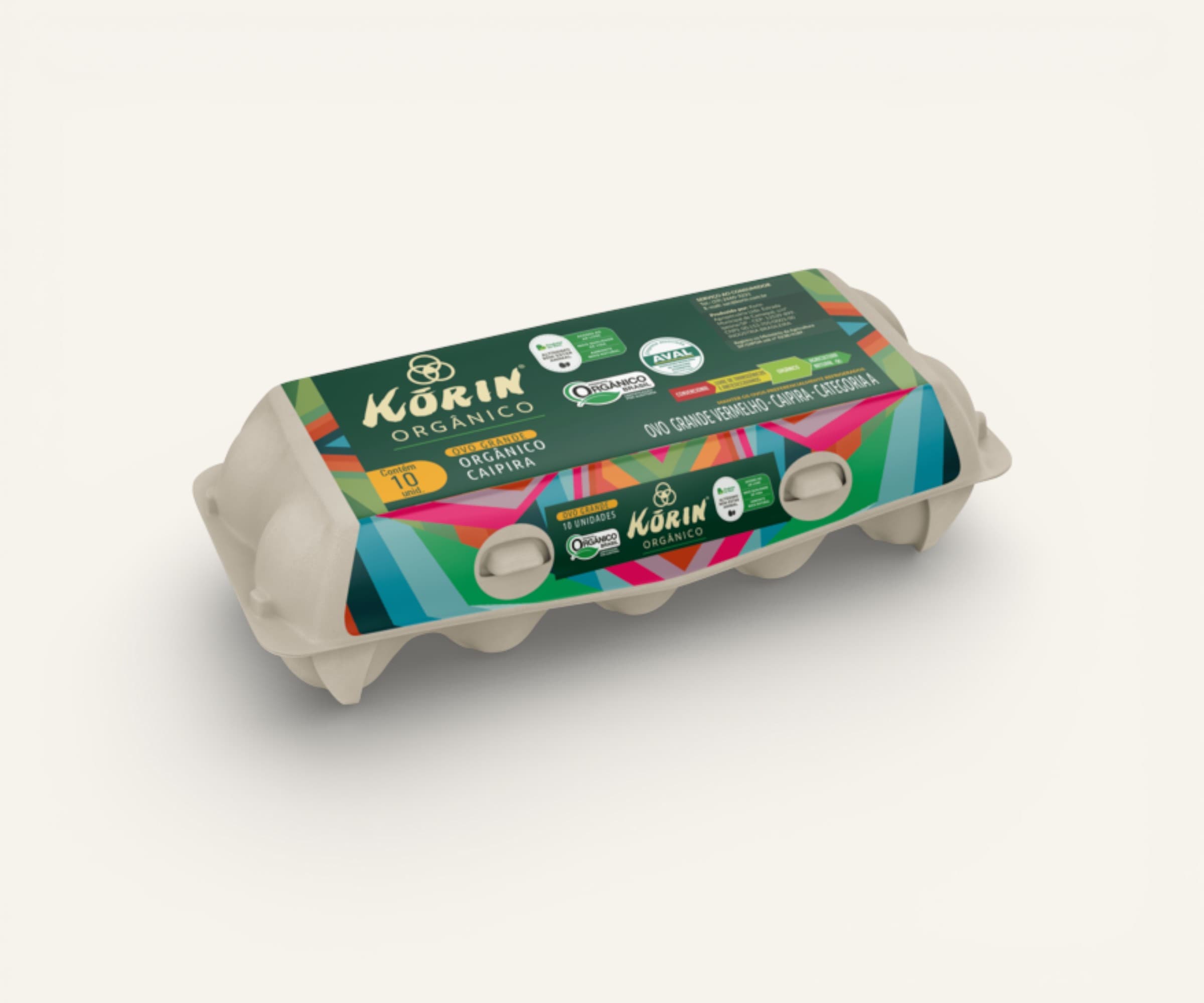 Ovos caipira vermelhos orgânicos Korin 10un