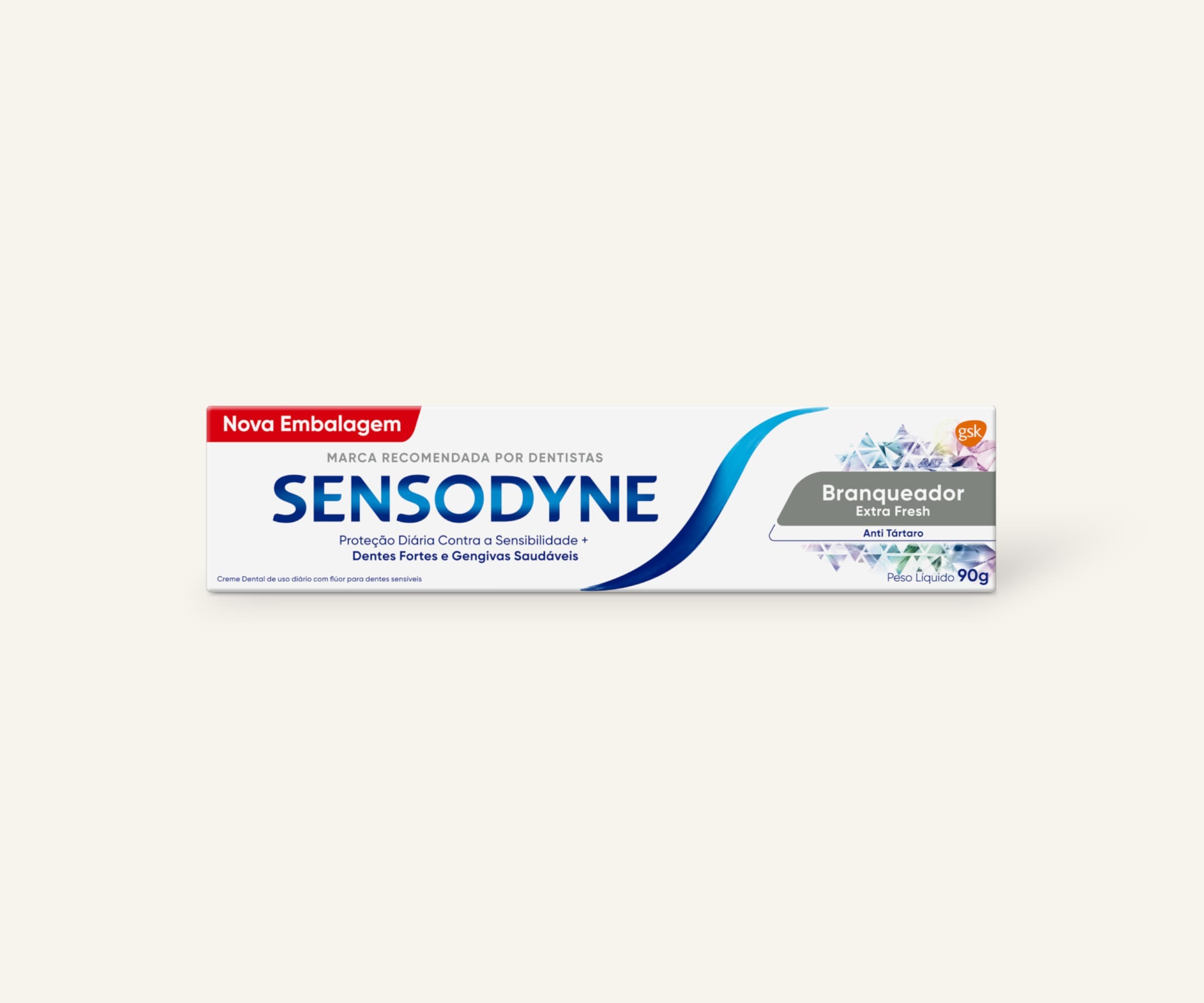 Creme dental anti tártaro Branqueado extra fresh Sensodyne 90g