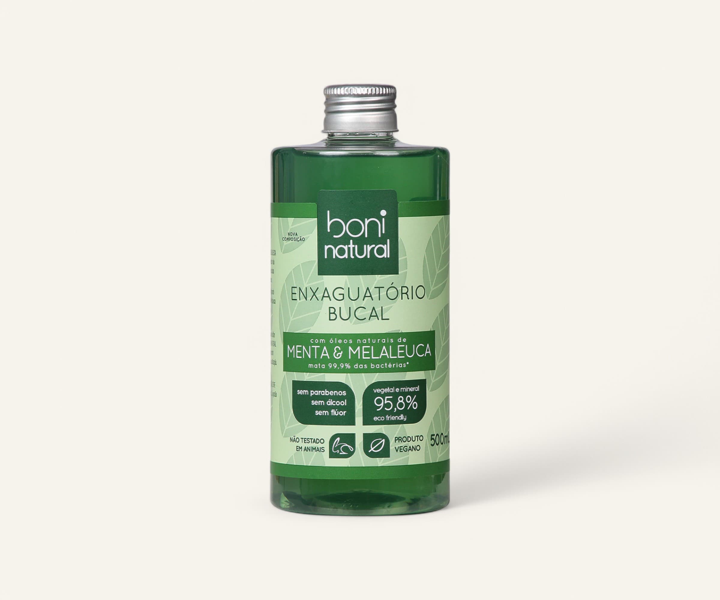 Enxaguante bucal sem flúor menta & melaleuca Boni Natural 500ml