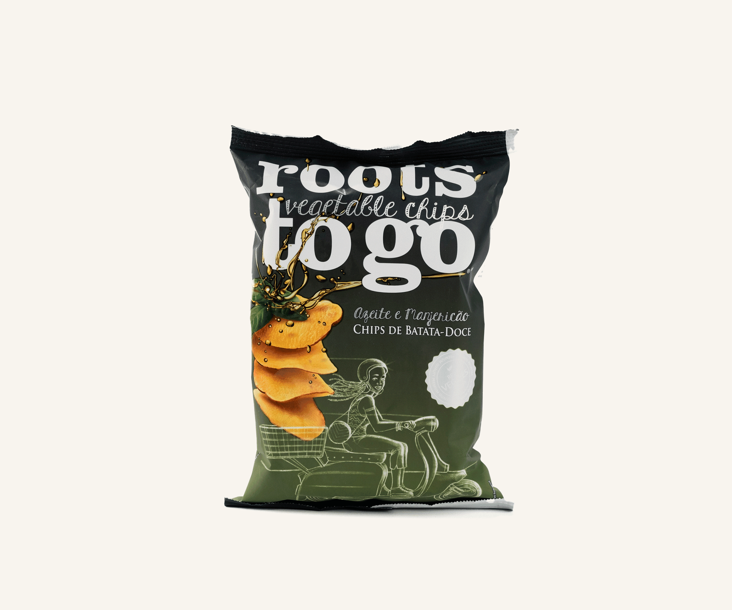 Chips de batata-doce de azeite e manjericão 45g