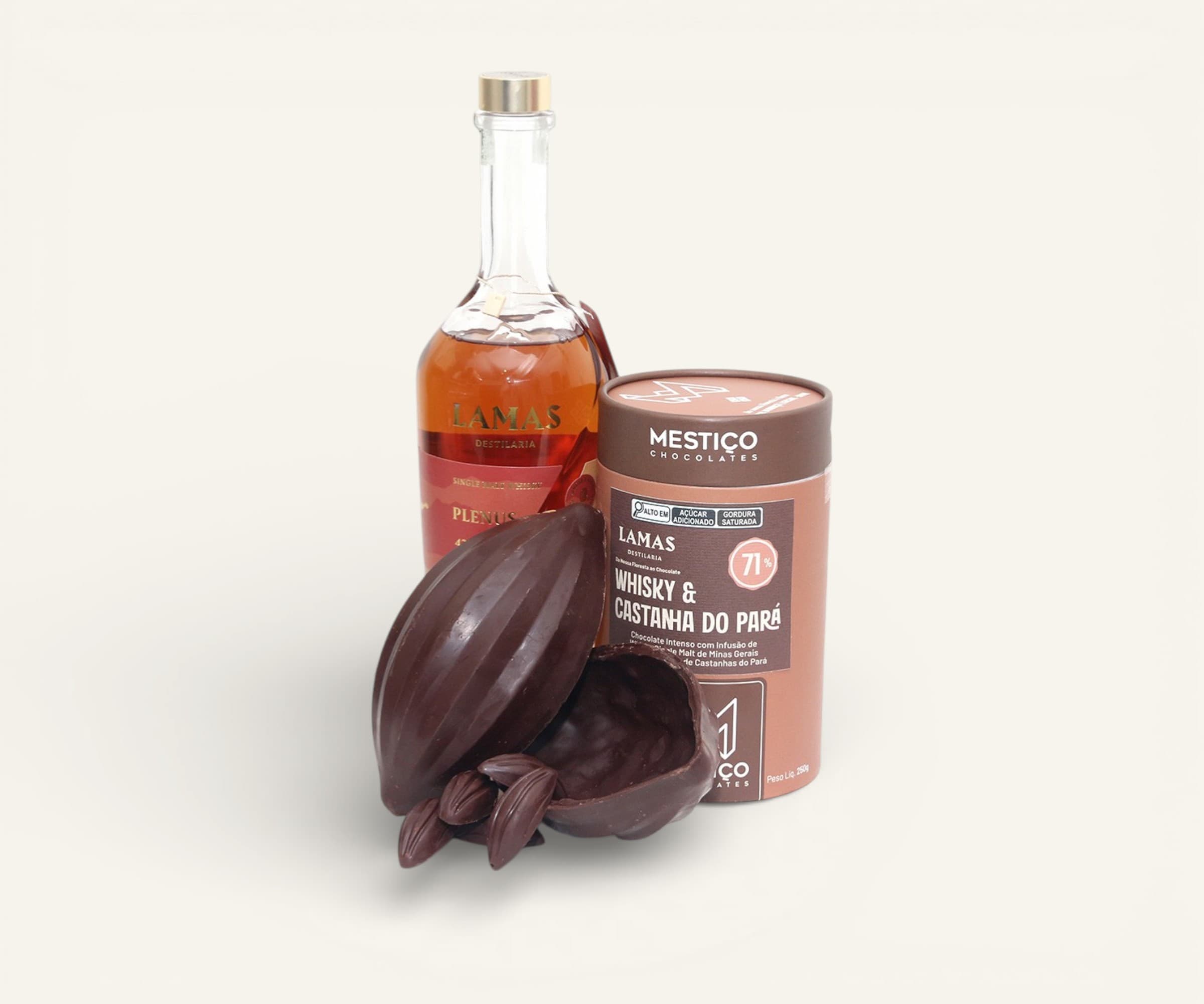 Ovo de Páscoa 71% cacau whisky & castanha do Pará Mestiço Chocolates 250