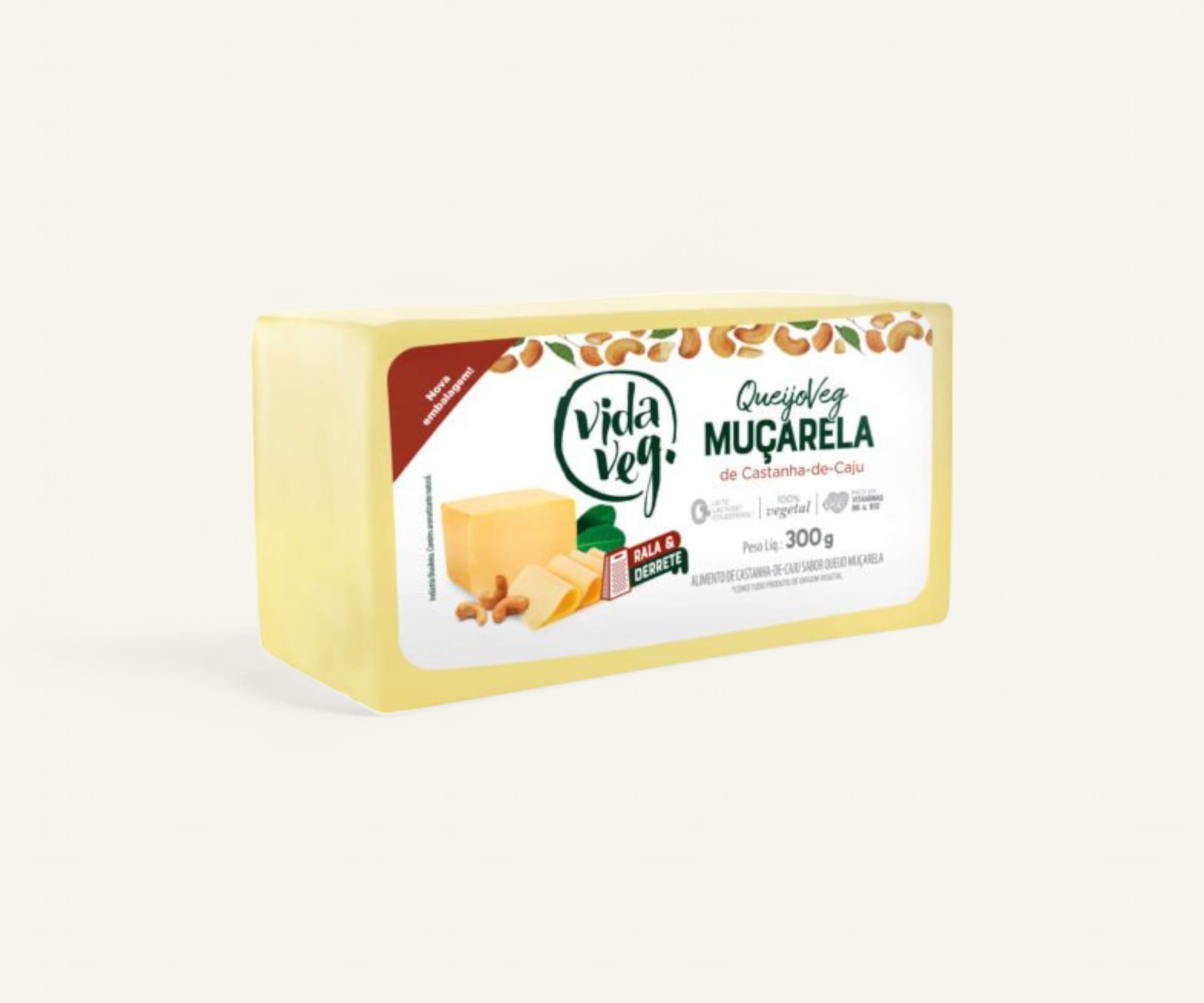 Queijo mussarela vegano de castanha de caju Vida Veg 300g