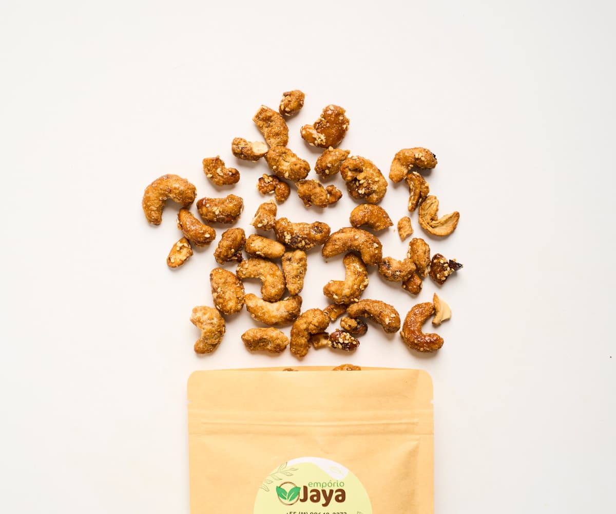 Castanha de caju caramelizada 200g