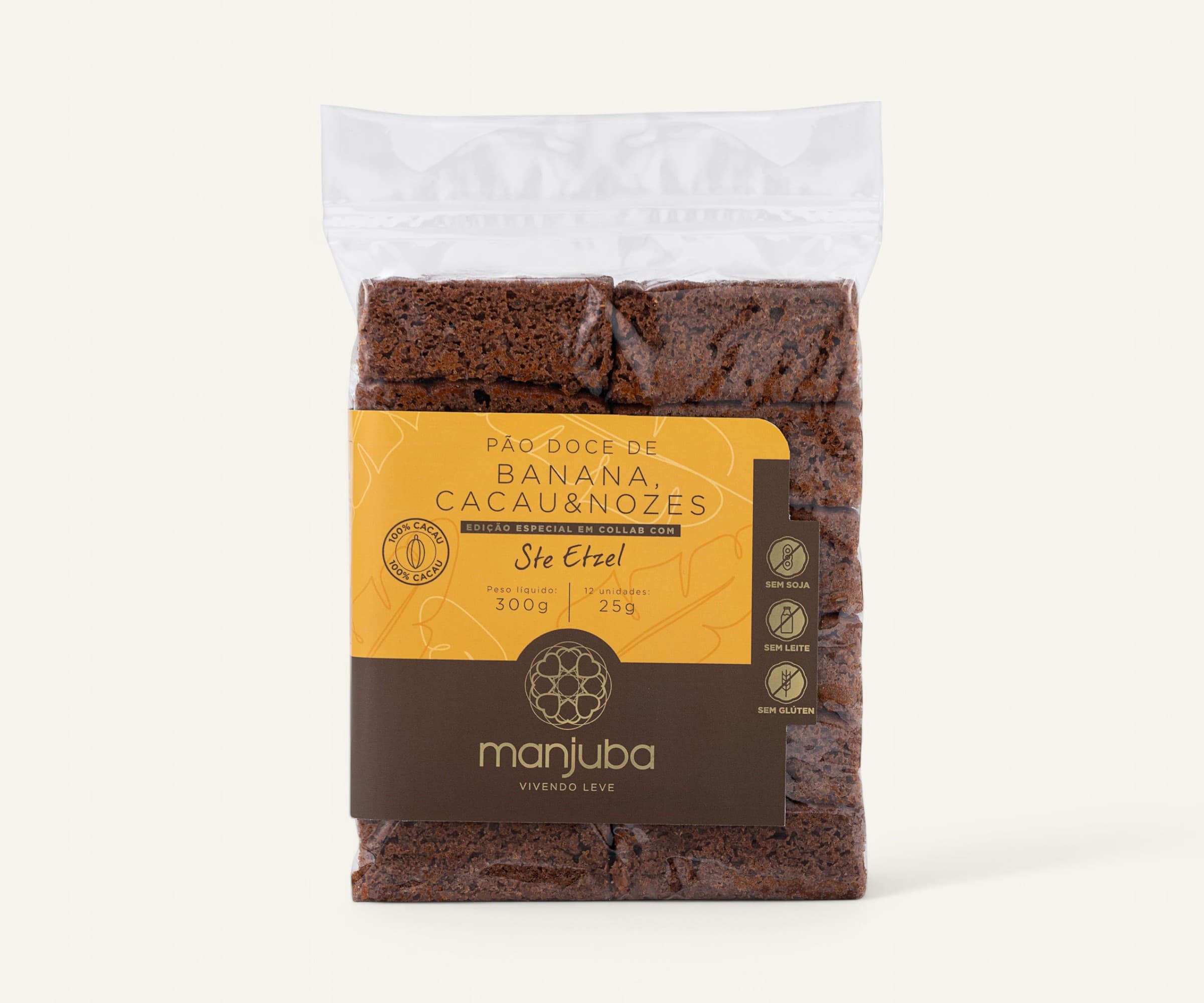 Pão doce de banana, cacau e nozes 300g