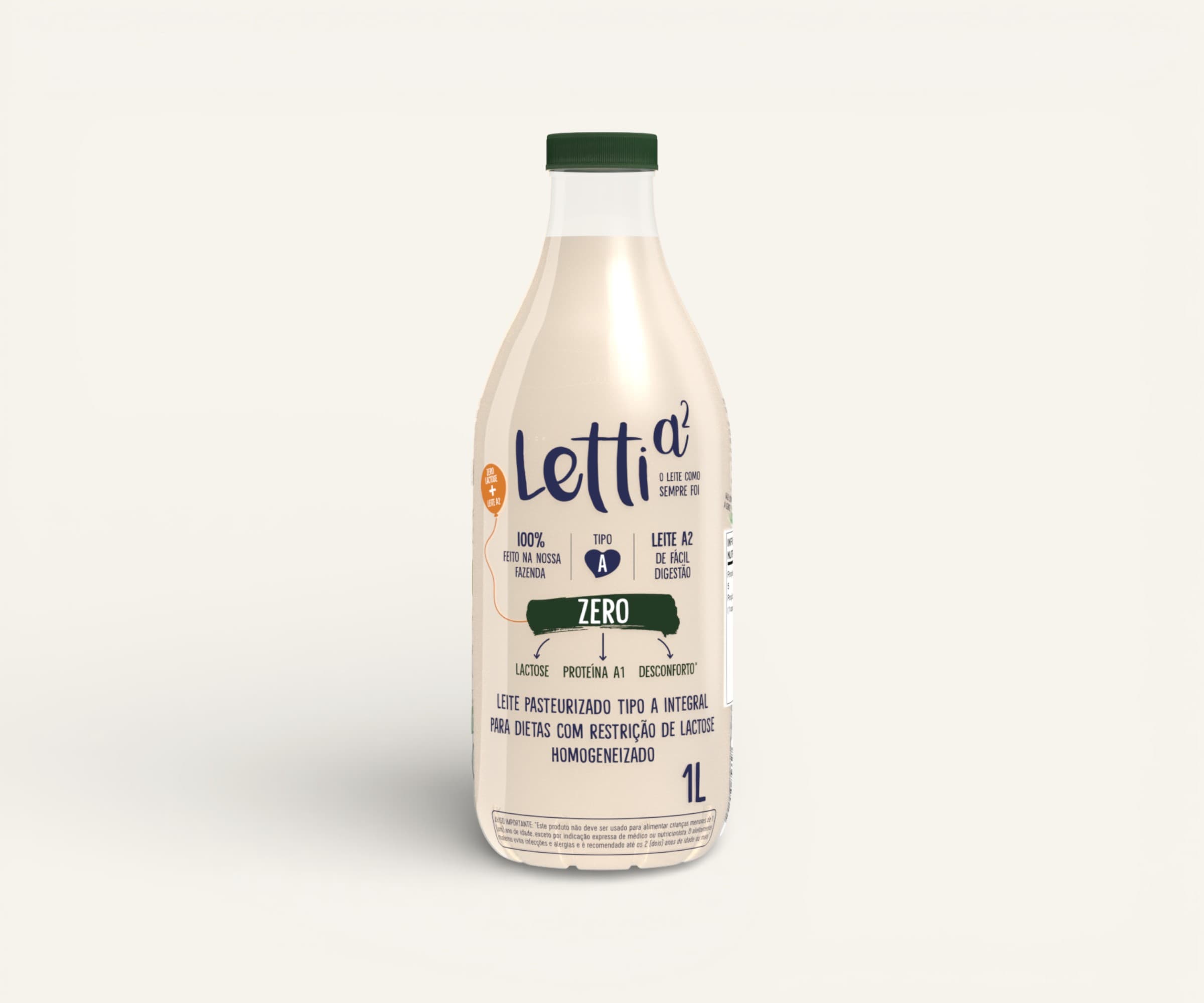 Leite pasteurizado tipo A integral zero lactose Letti A² 1l