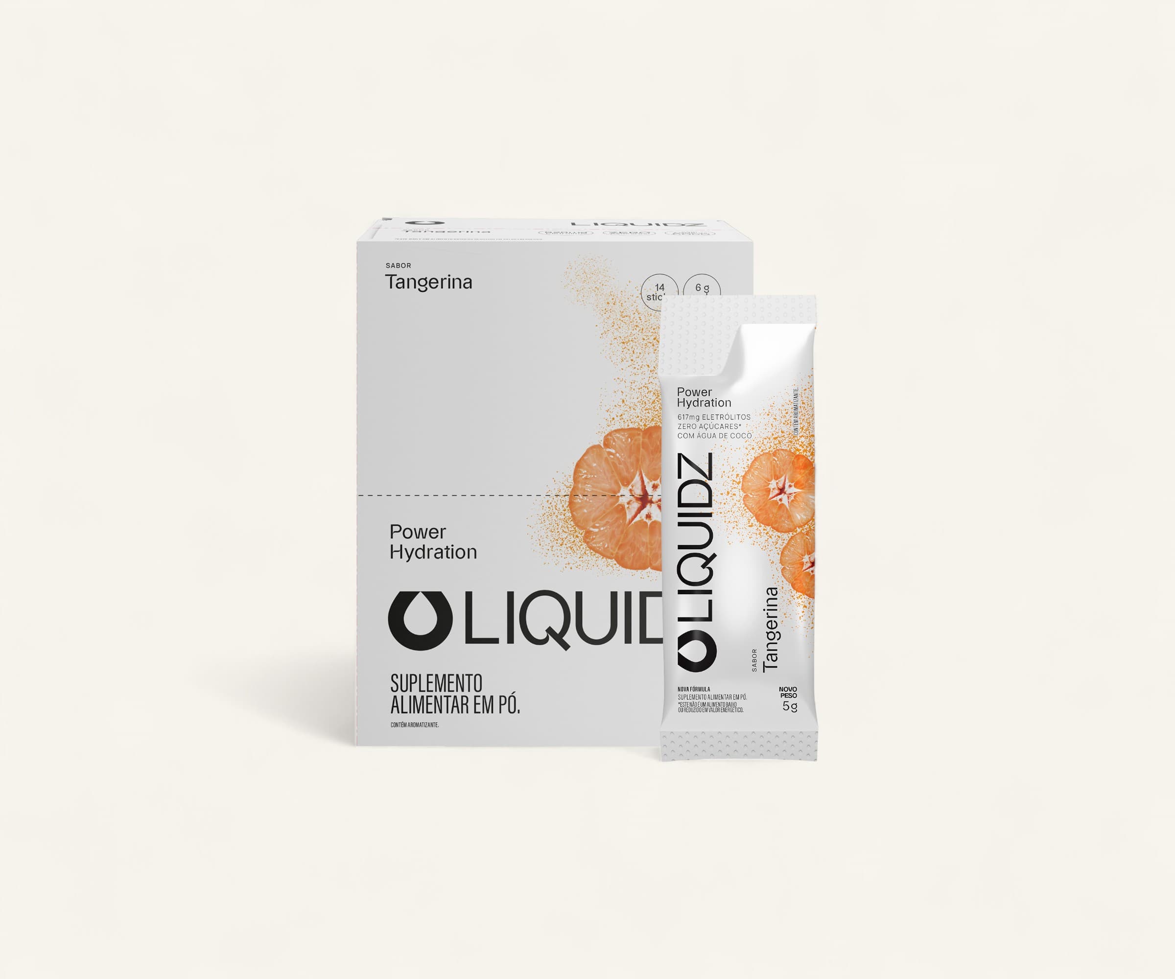 Eletrólitos Liquidz tangerina zero açúcar 14 sachês de 6g