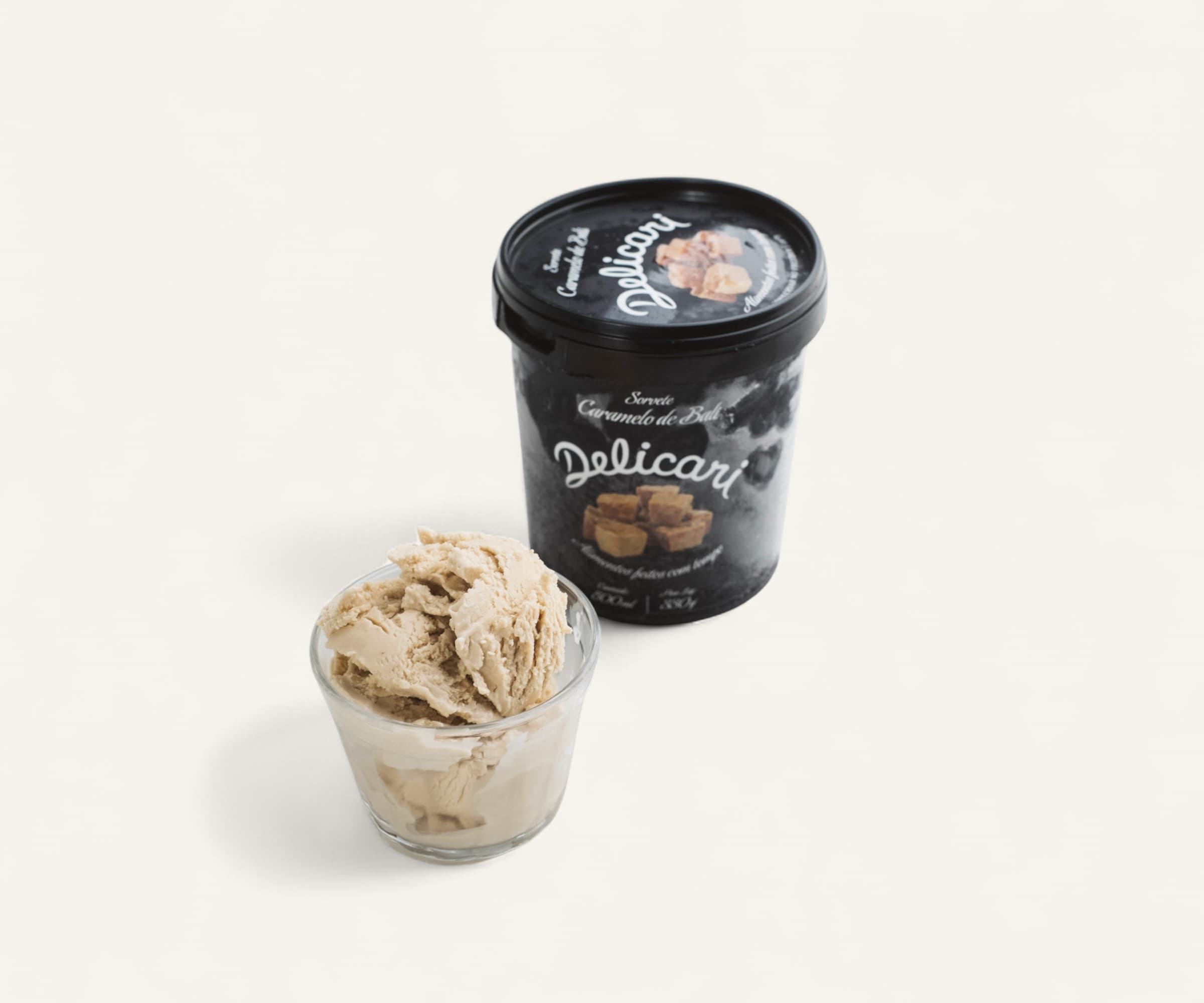 Sorvete de caramelo bali Delicari 500ml