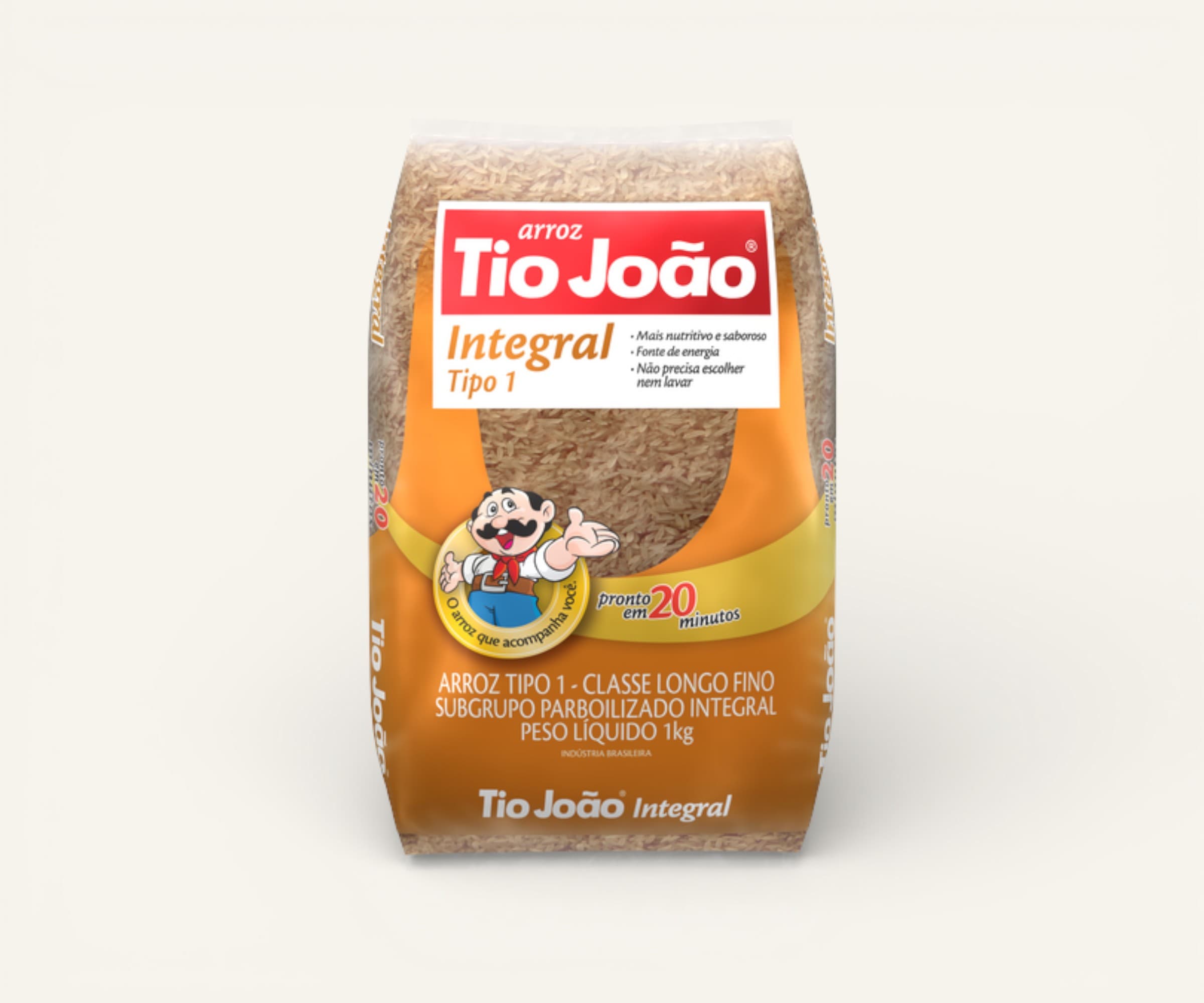 Arroz integral longo fino Tio João 1kg
