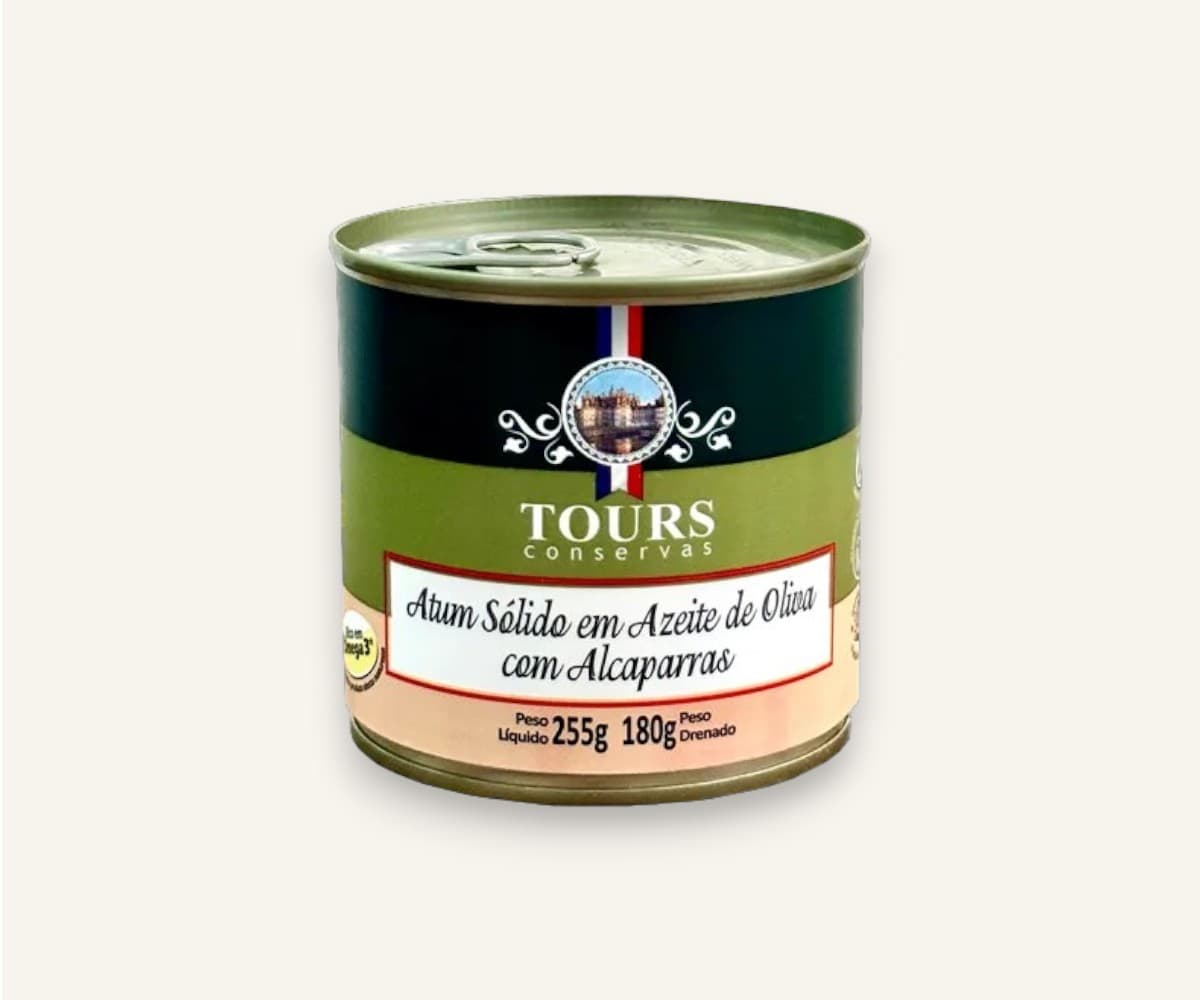 Atum sólido em azeite de oliva com alcaparras 180g