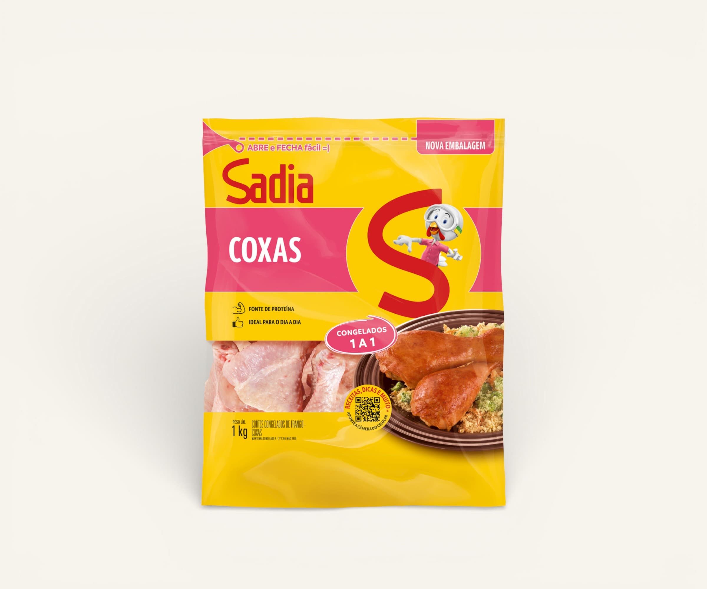 Coxas de frango congeladas 1 a 1 Sadia 1kg
