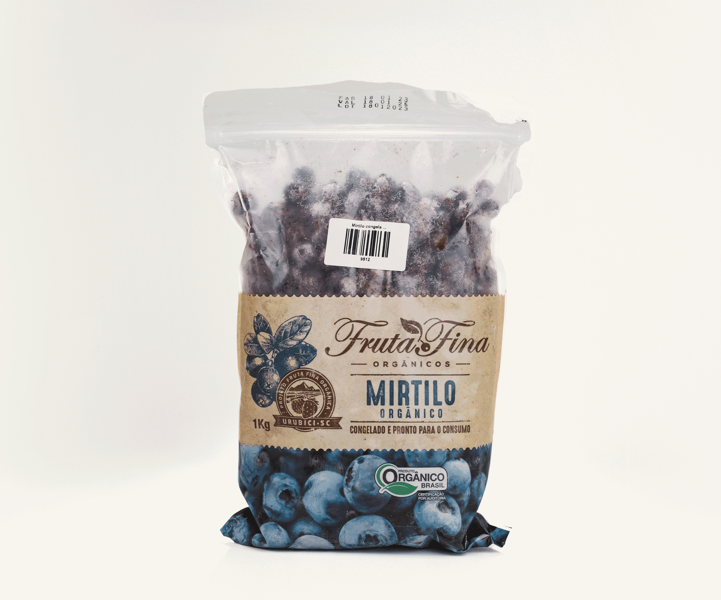 Mirtilo orgânico congelado 1kg