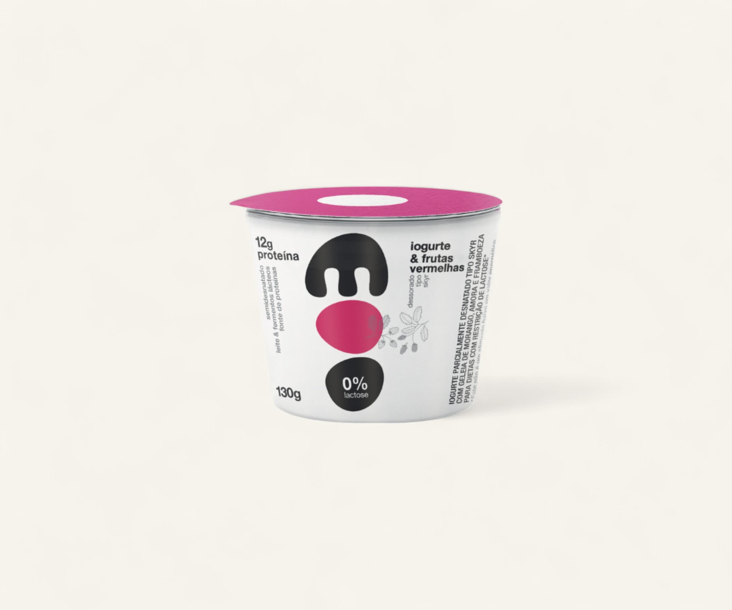 Iogurte skyr frutas vermelhas 2% gordura zero lactose Moo 130g