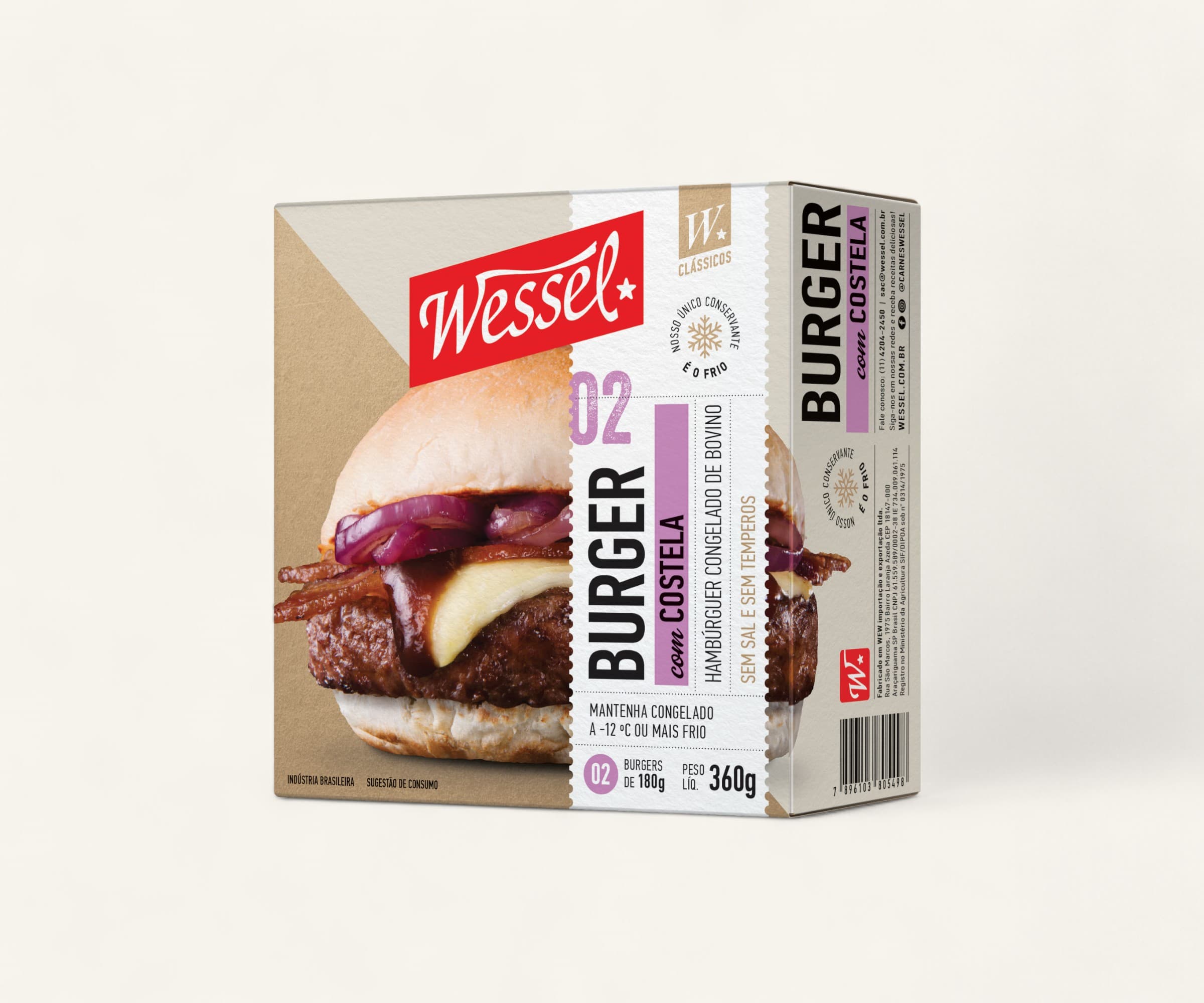Hambúrguer de costela congelado 360g