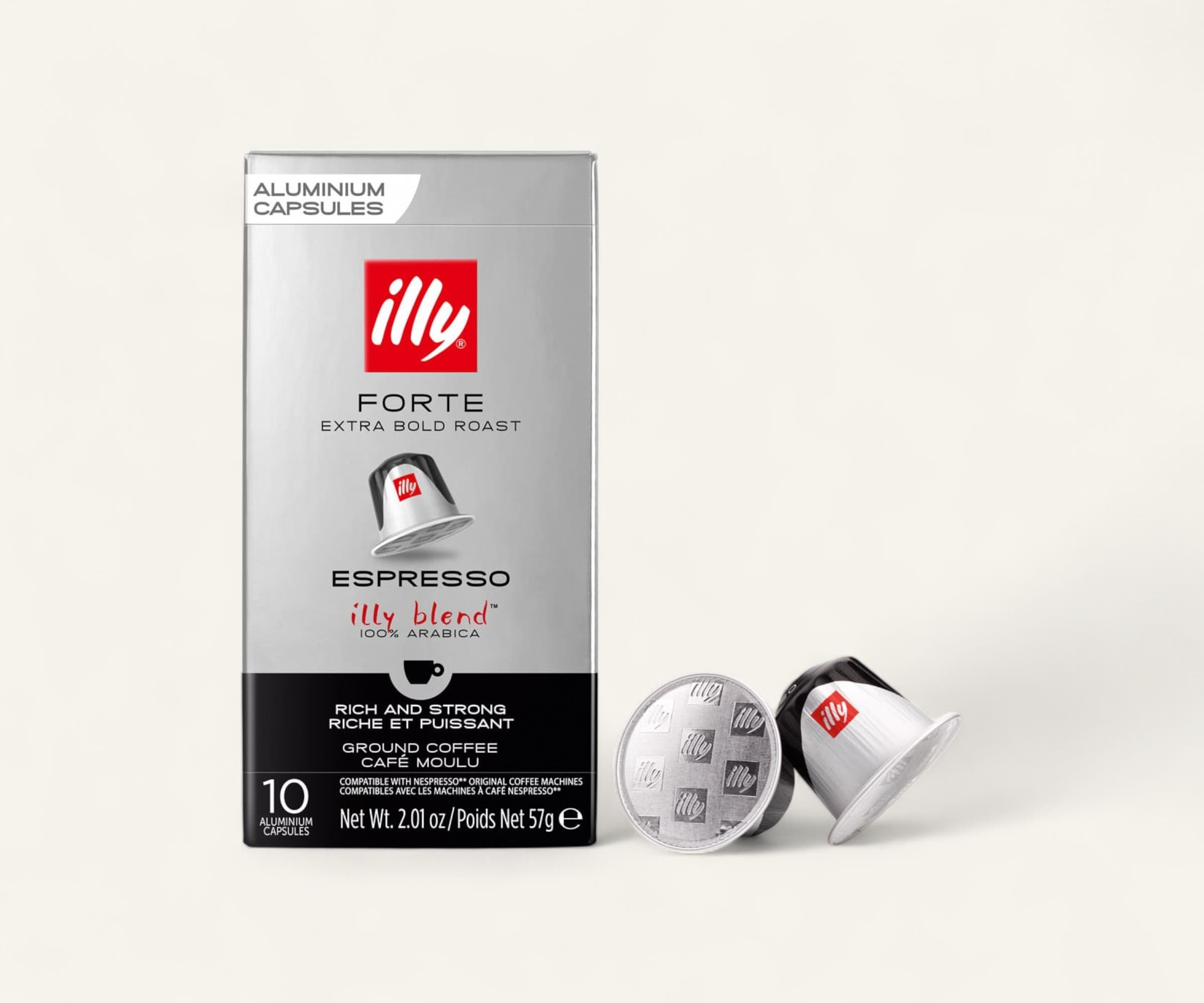 Café em cápsula forte Espresso compatível com Nespresso illy 10un