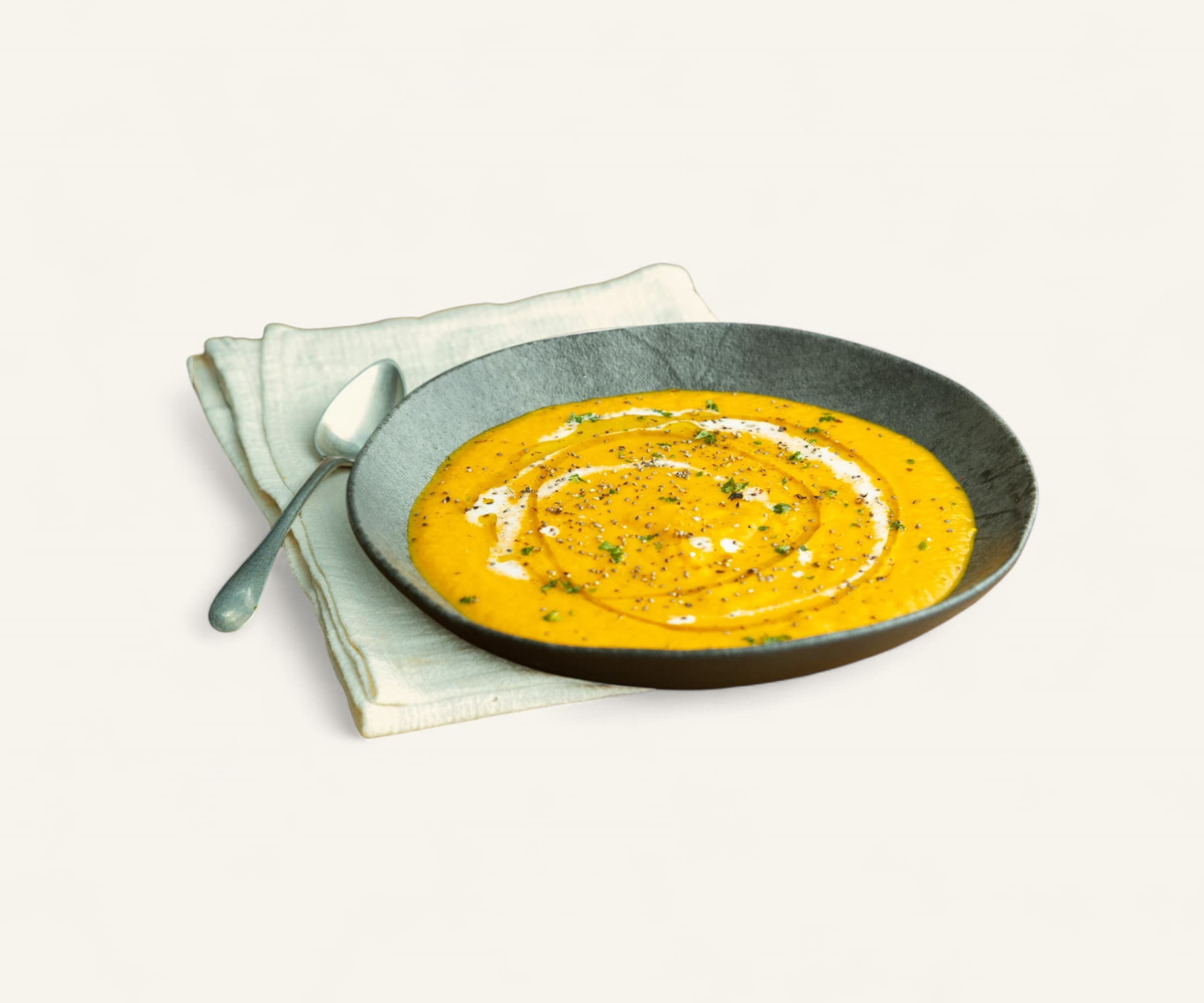 Sopa de cenoura com leite de coco e curry 400g
