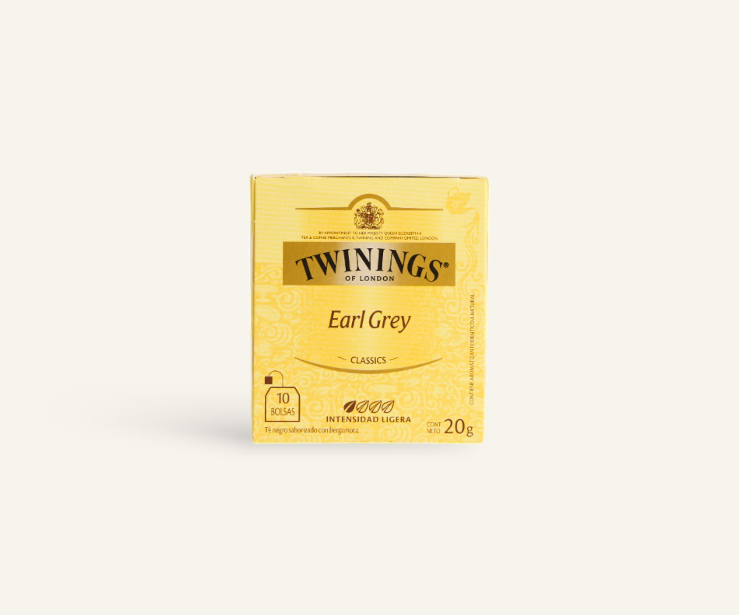 Chá preto earl grey 10 sachês Twinings 20g