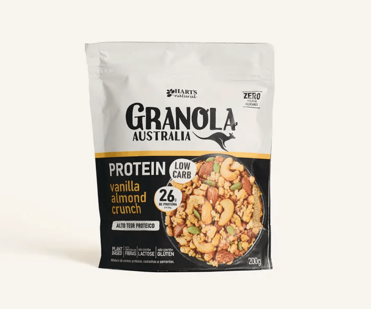 Granola Proteica low carb vanilla almond crunch Hart’s 200g