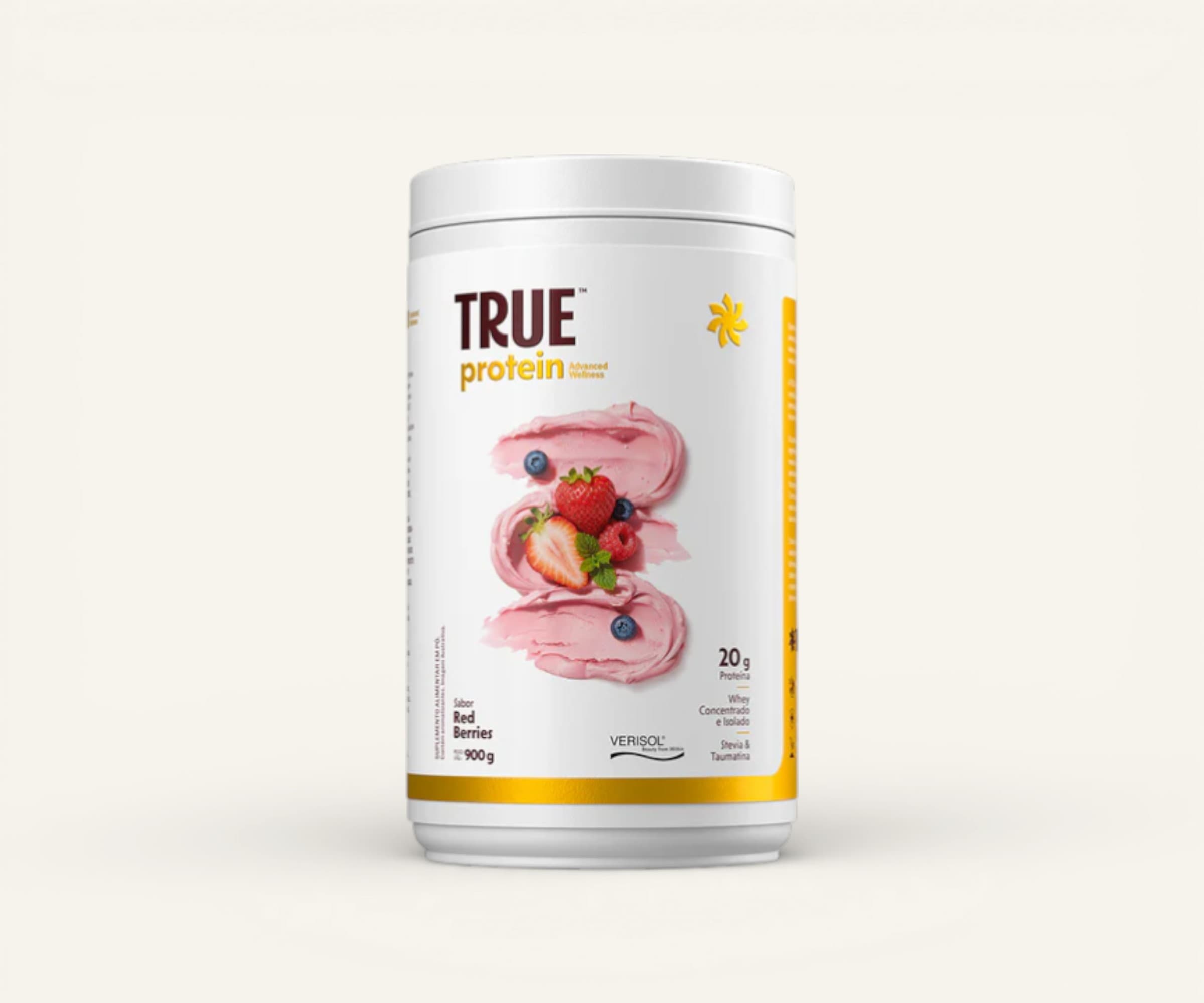 Whey protein True protein advanced whey concentrado e isolado 20g sabor red berries 900g
