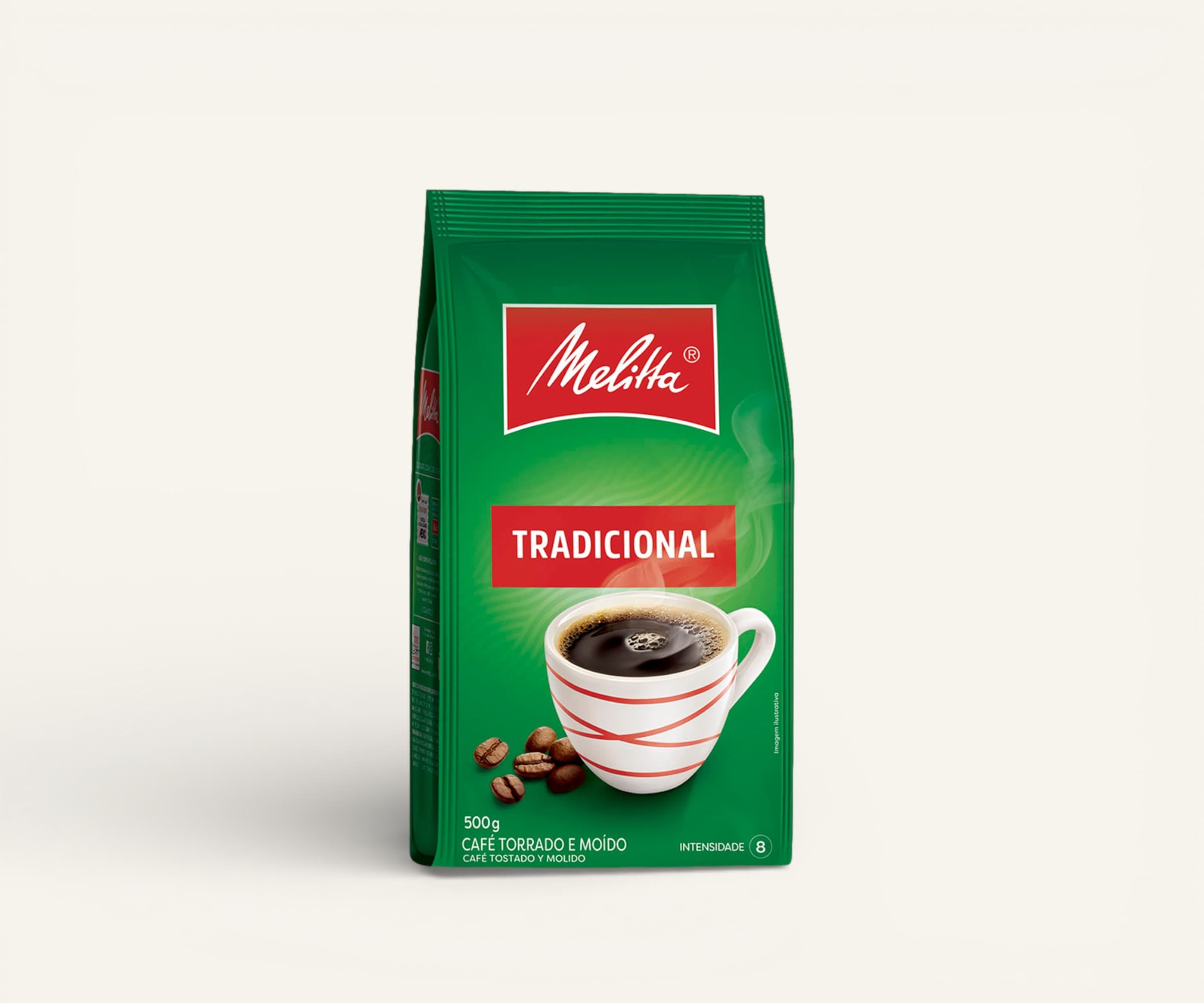 Café torrado e moído tradicional Melitta almofada 500g