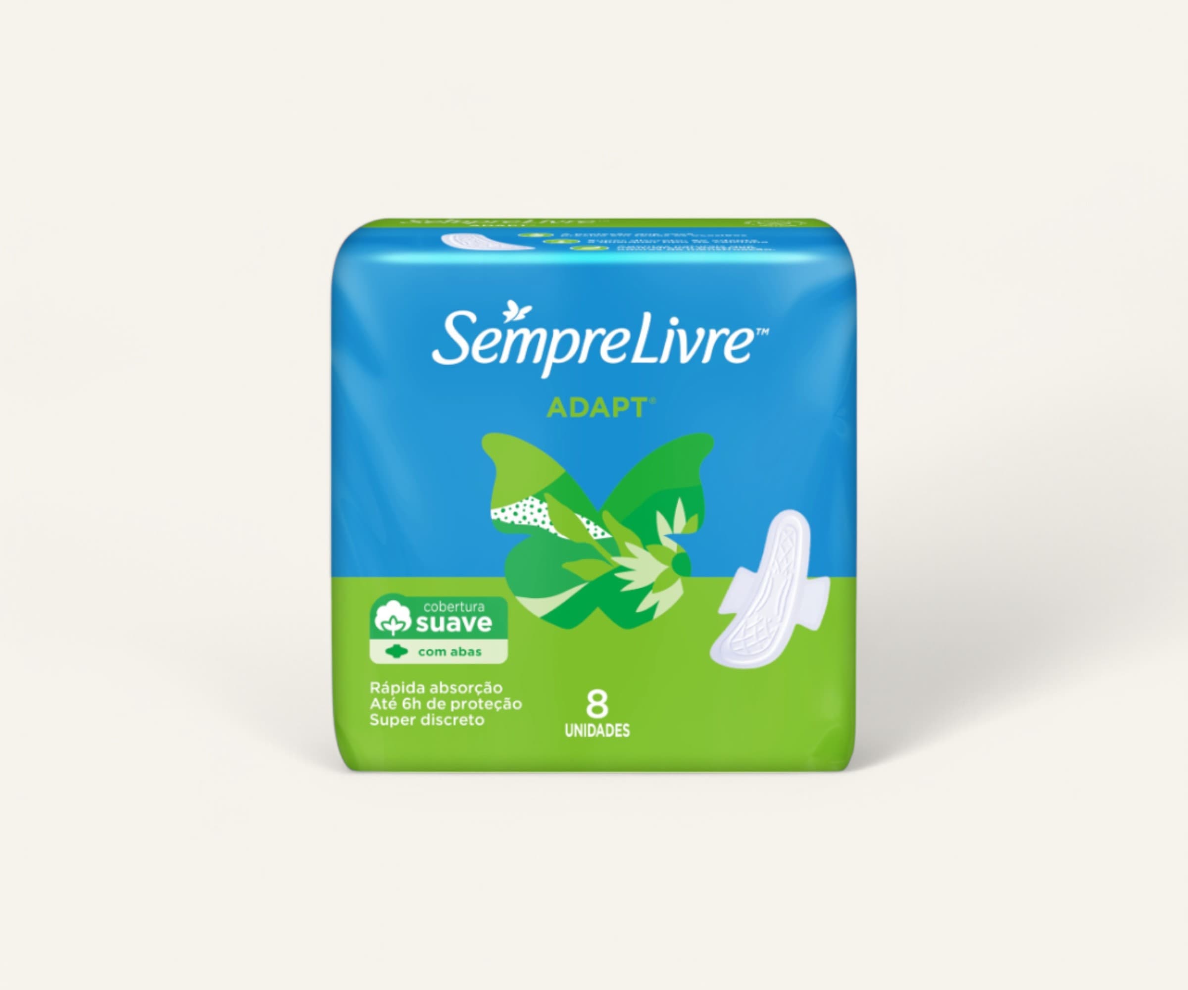 Absorvente com abas Adapt cobertura suave Sempre Livre 8un