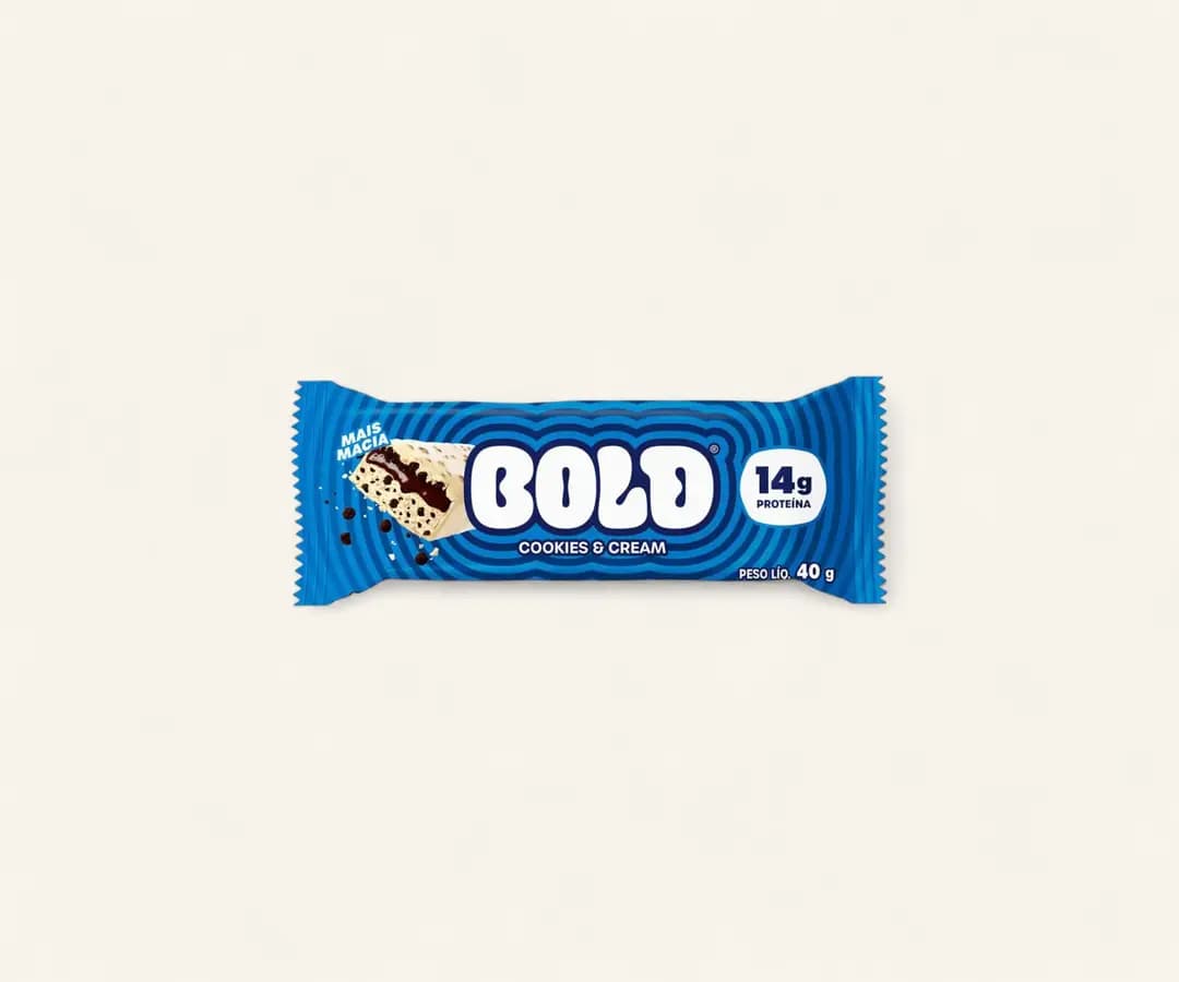 Barra de proteína Bold 14g sabor cookies & cream 40g