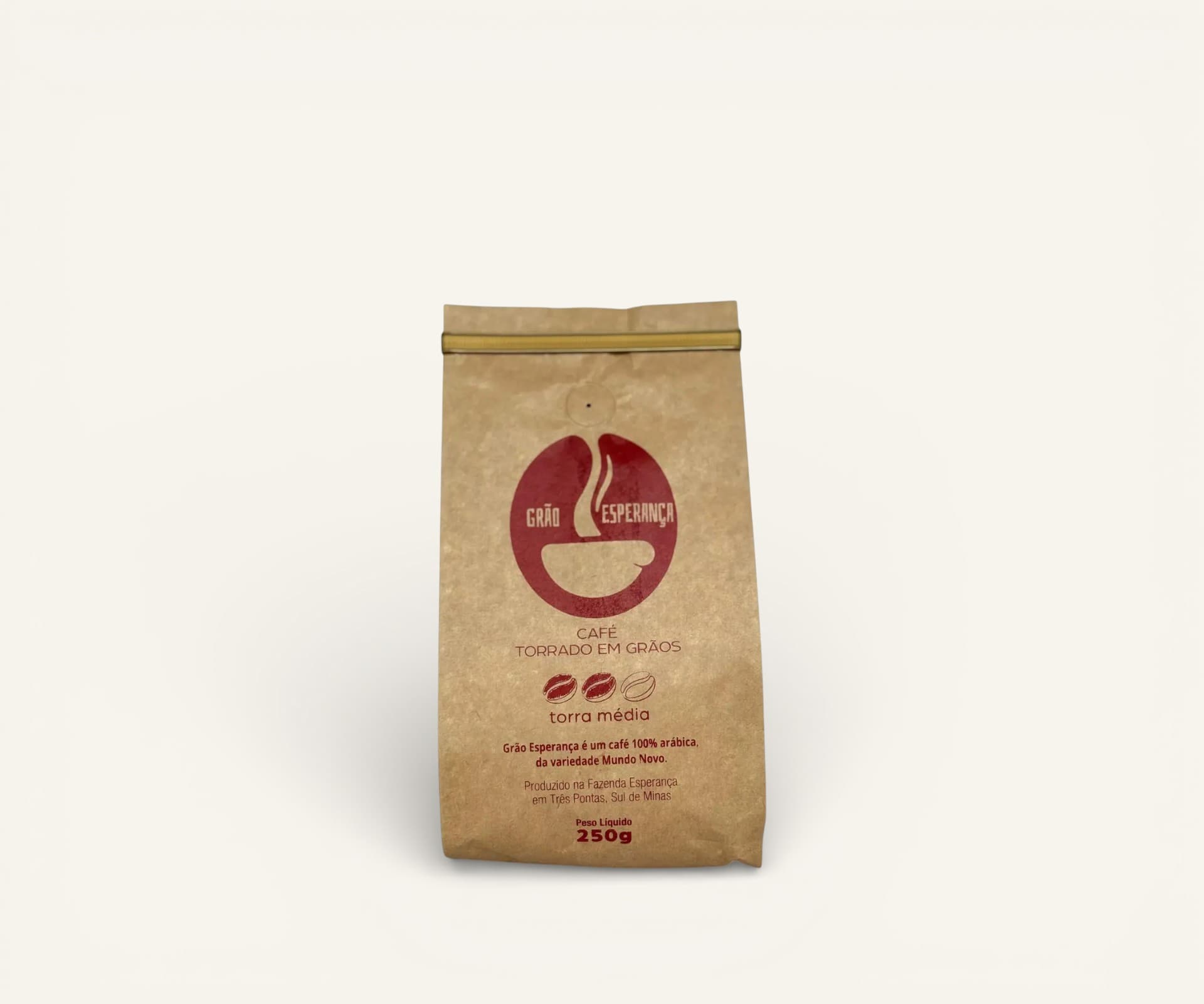 Café gourmet torrado em grãos 250g