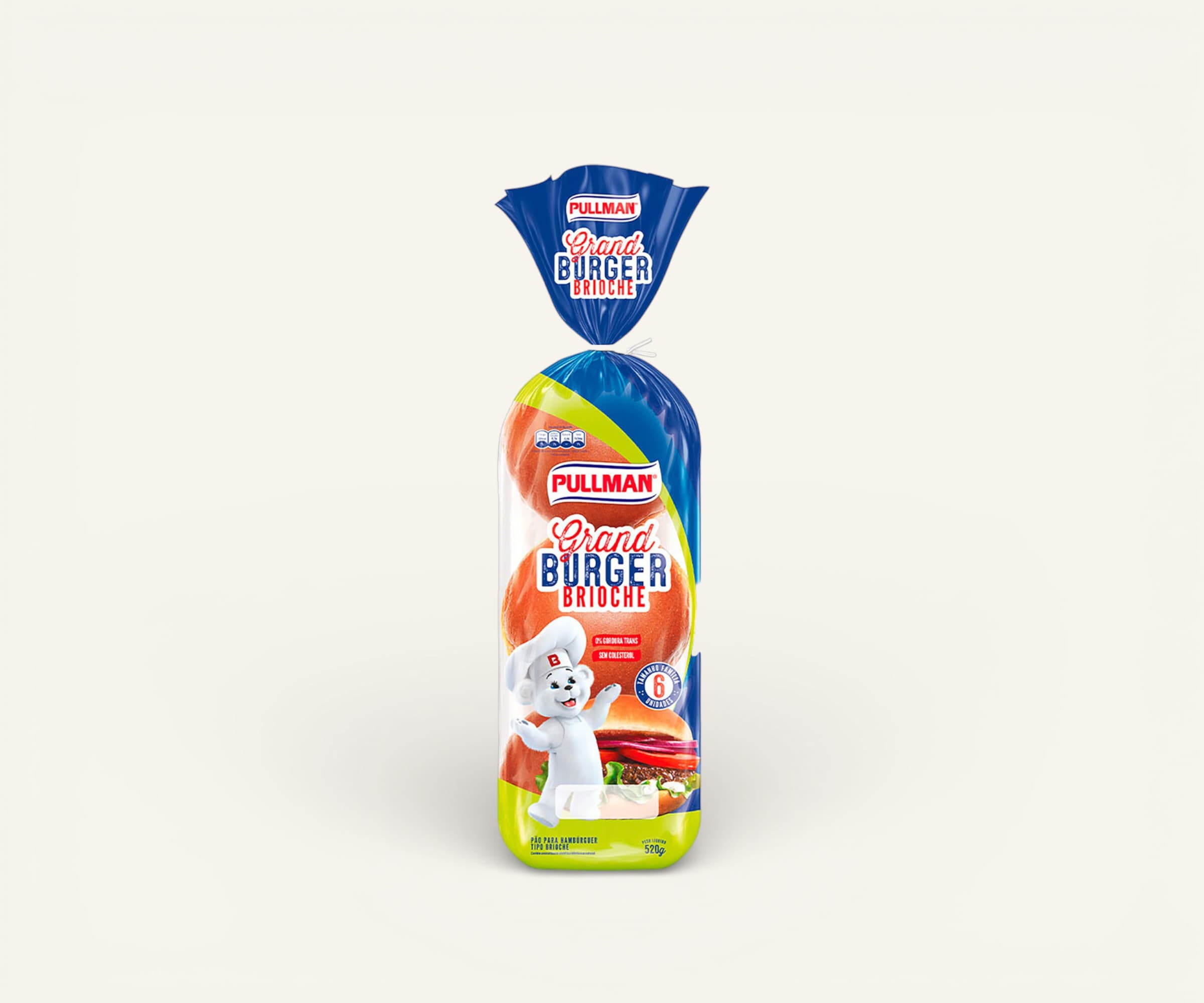 Pão para hambúrguer Grand Buguer brioche 520g