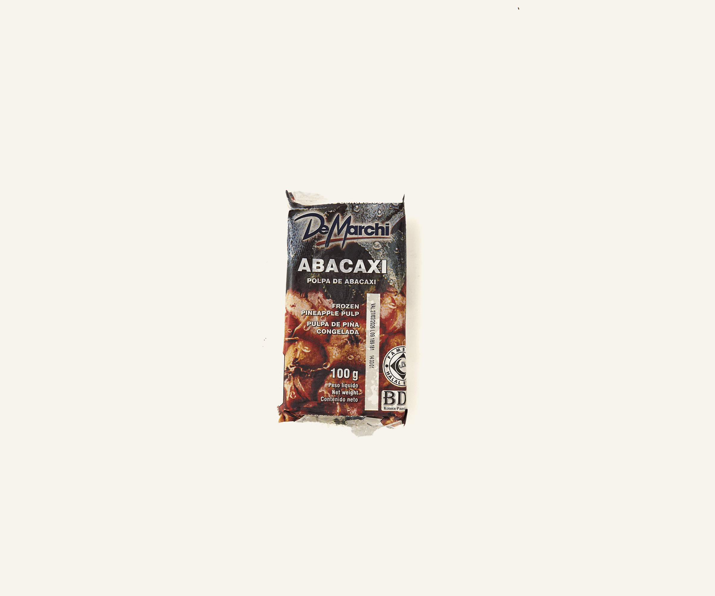 Polpa integral de abacaxi congelada 100g