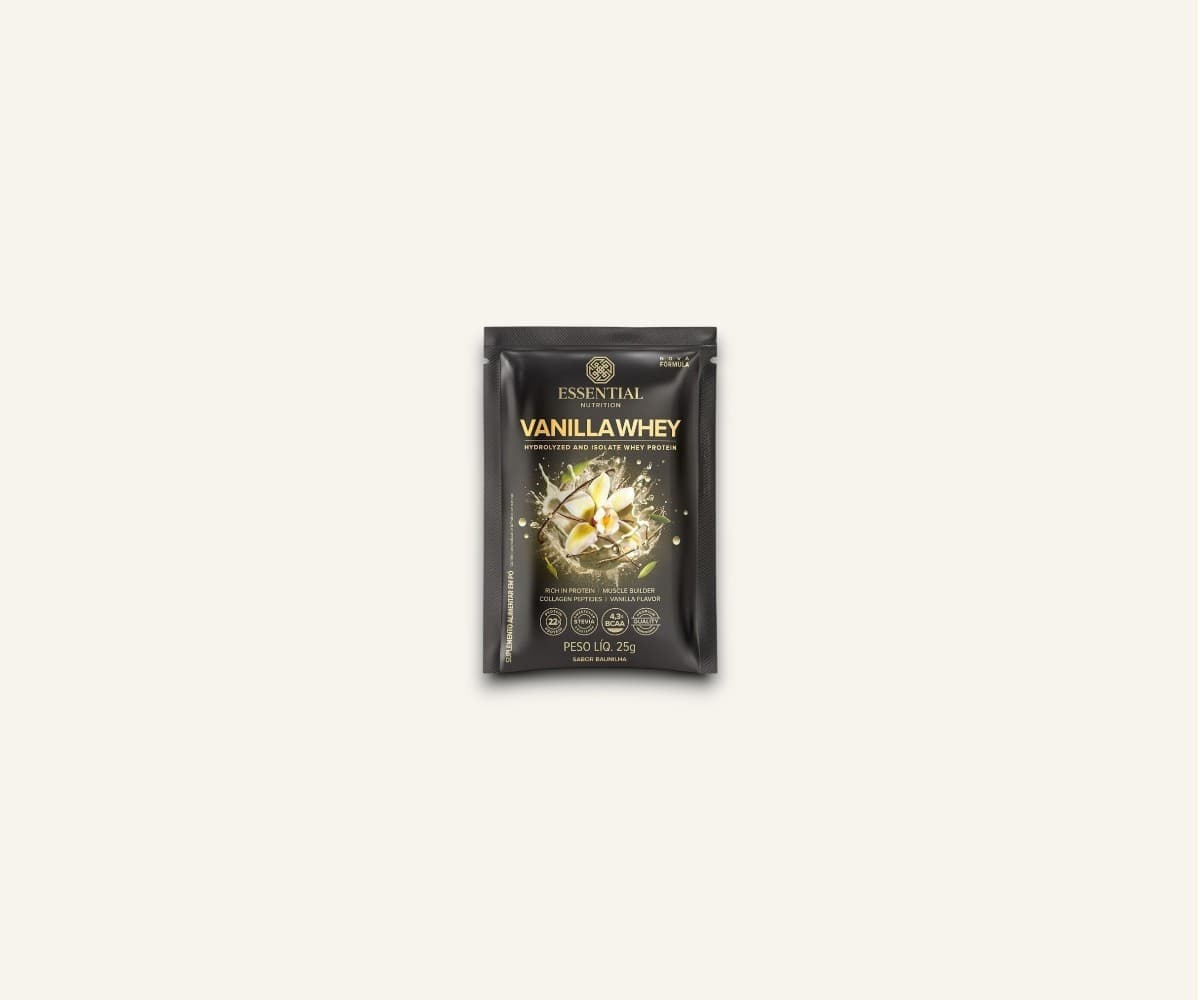 Whey protein sabor baunilha Essential Nutrition sachê 25g