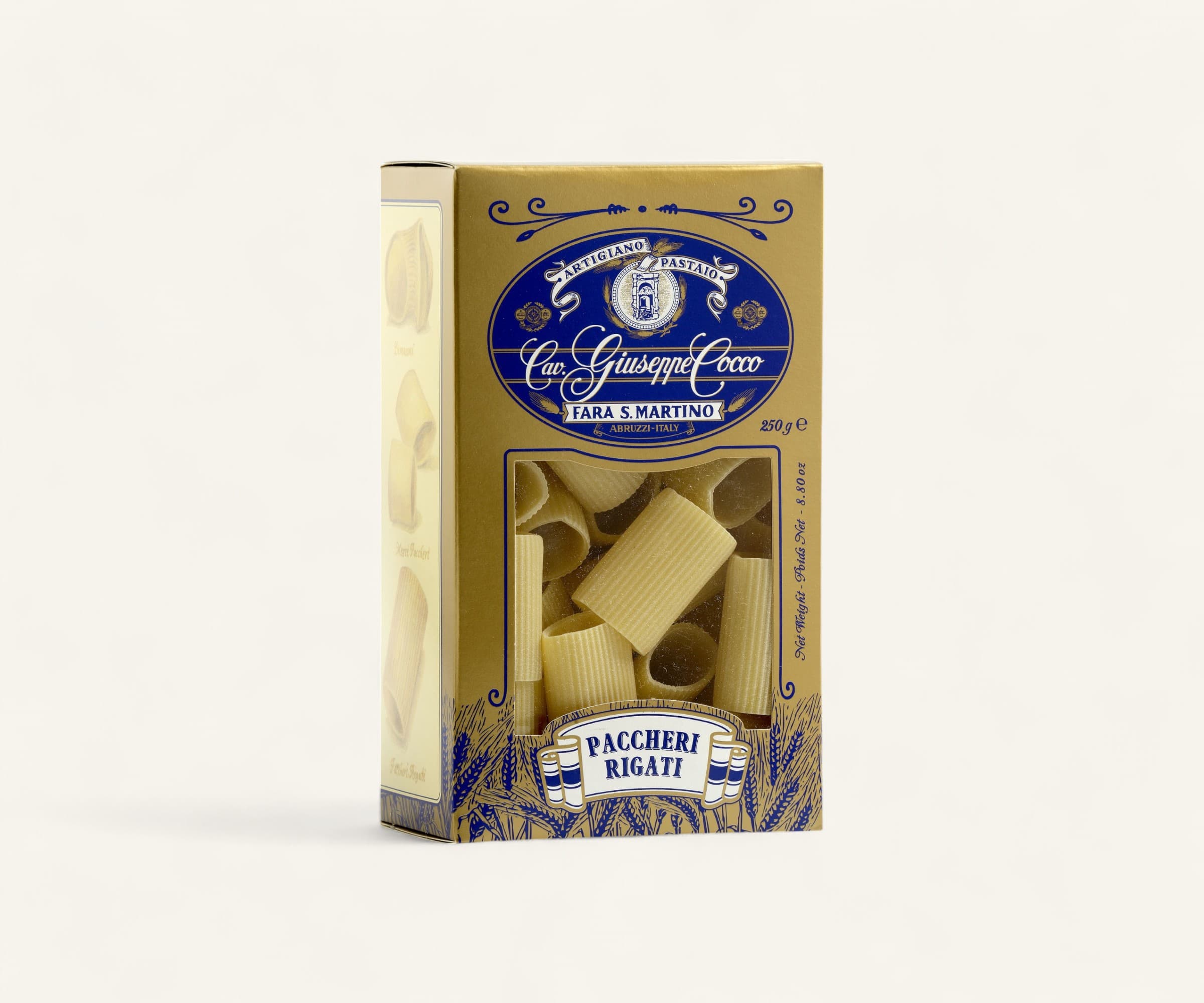 Macarrão paccheri rigate de sêmola de grano duro 200g