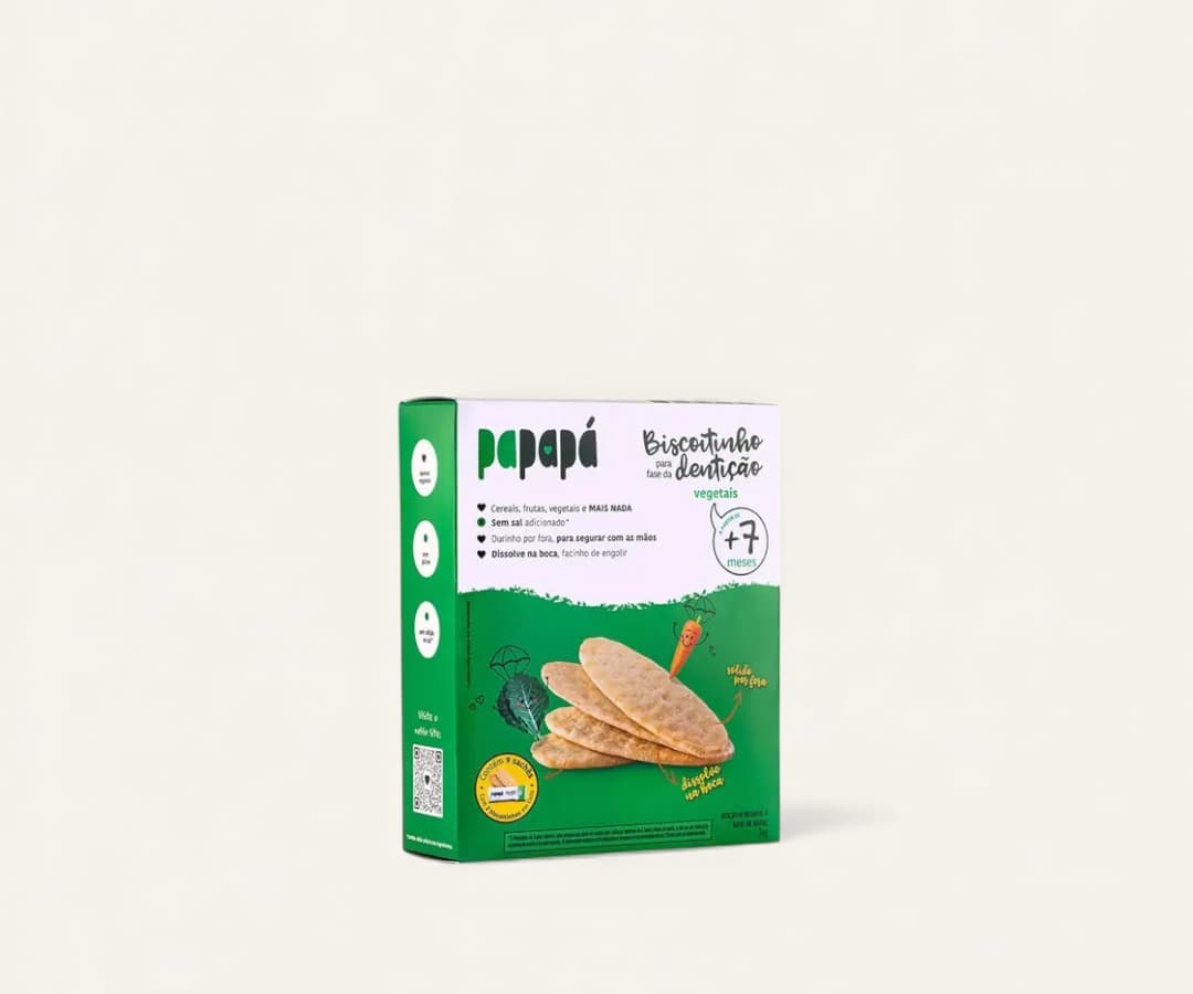 Biscoitinhos para fase de dentição vegetais Papapá 36g