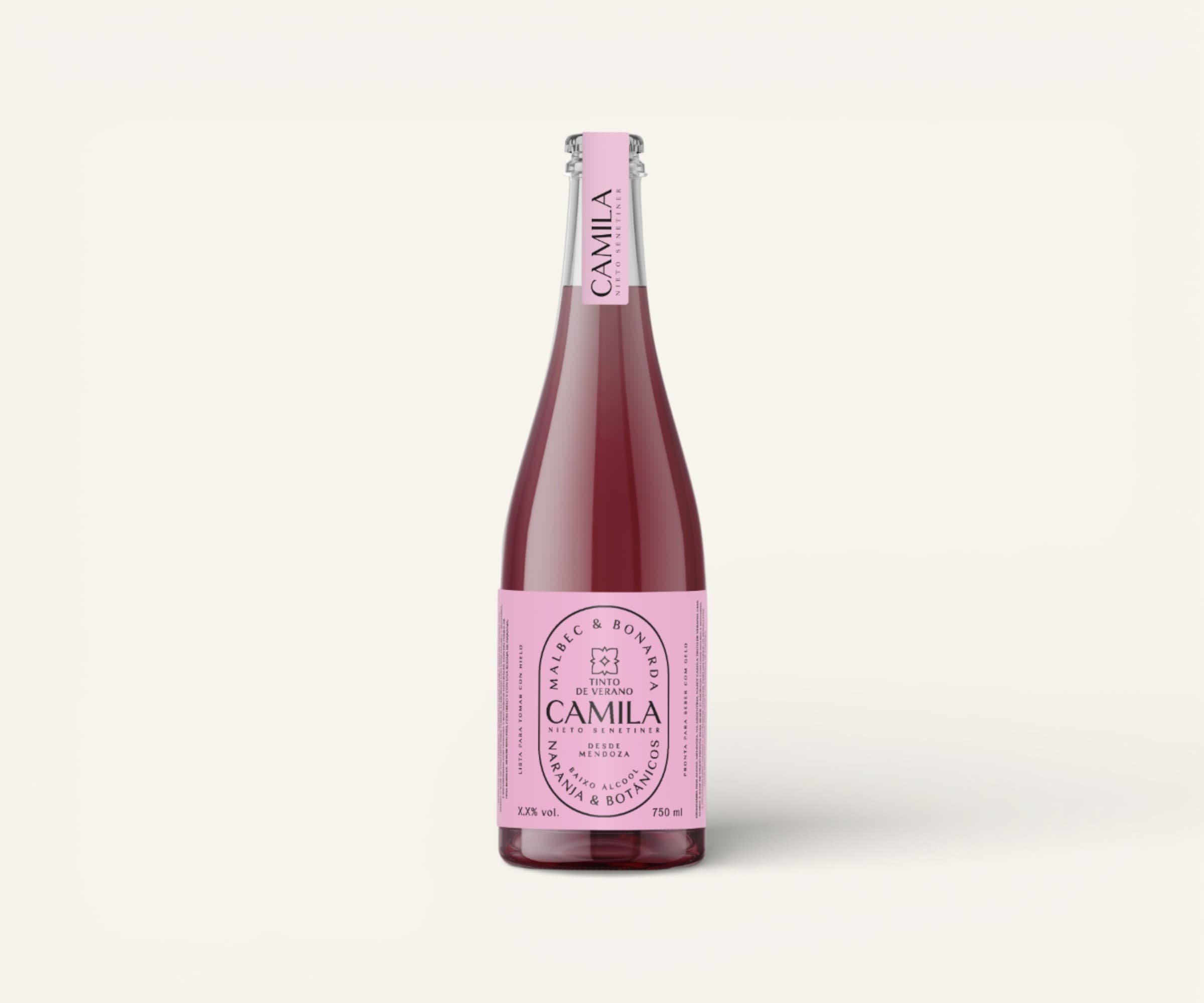 Cocktail de vinho tinho Camila naranja & botánicos Nieto Senetiener 750ml