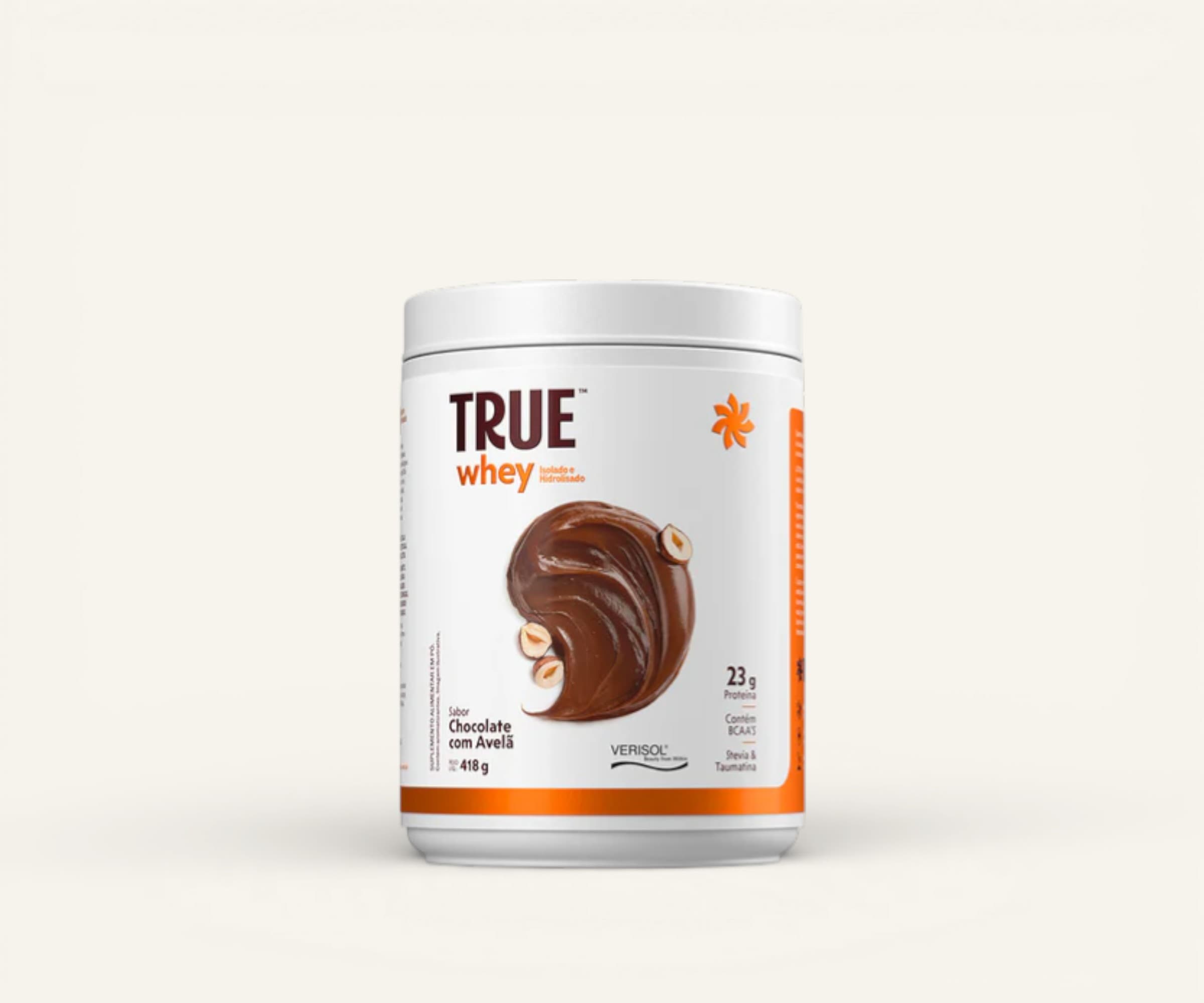Whey protein True whey isolado e hidrolisado sabor chocolate com avelã 418g