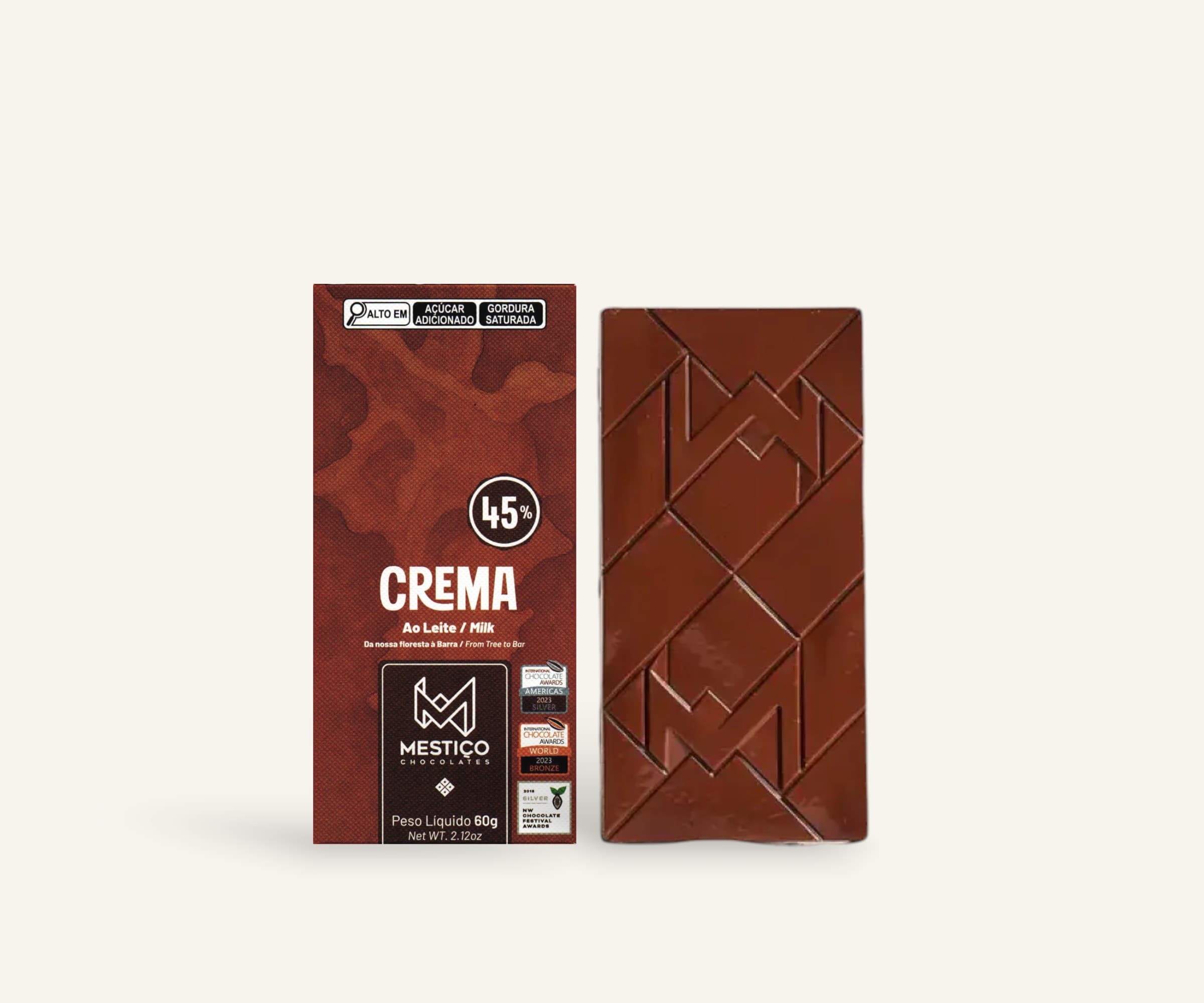 Chocolate ao leite crema 45% bean to bar 60g
