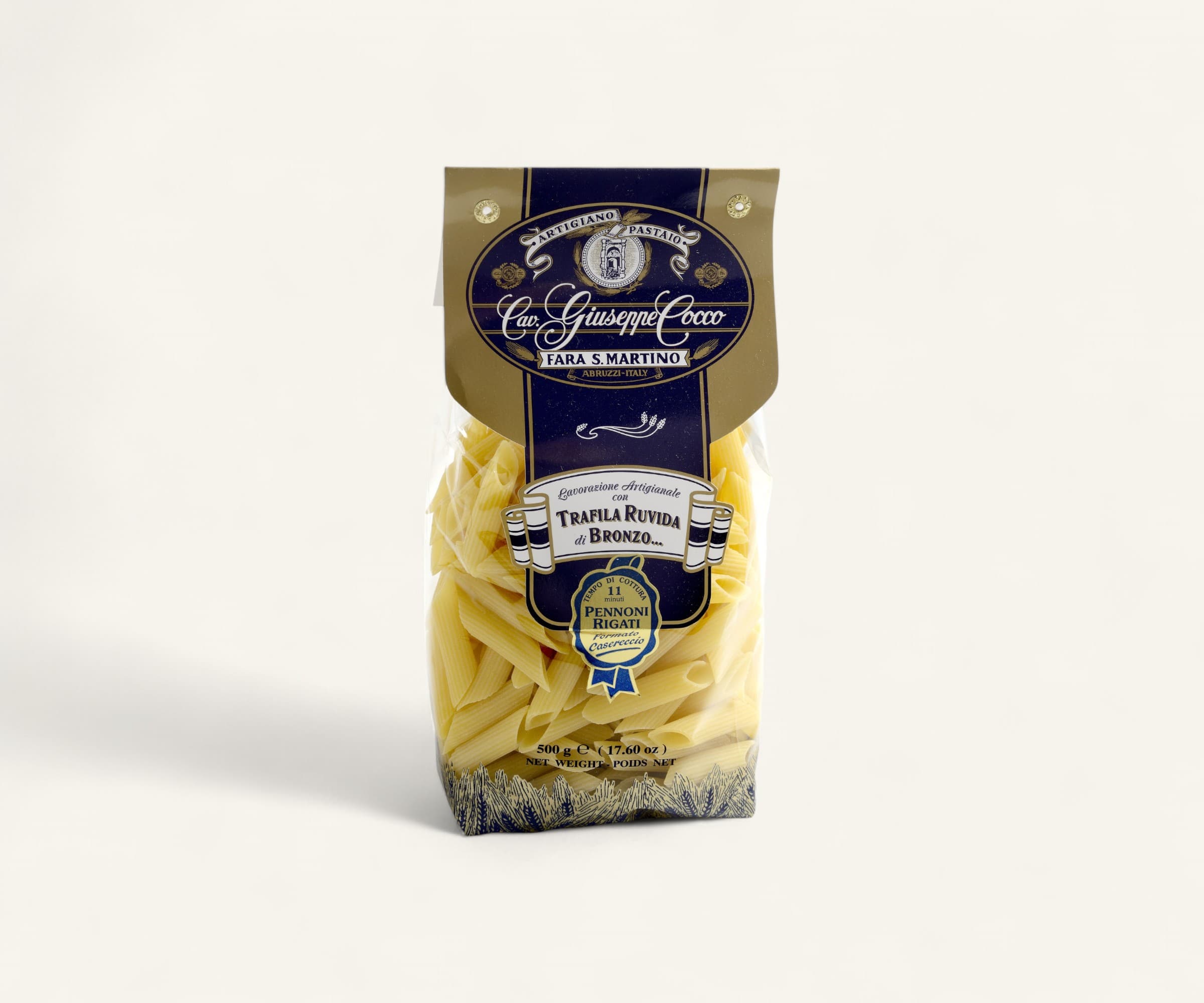 Macarrão pennoni rigati de sêmola de grano duro 500g