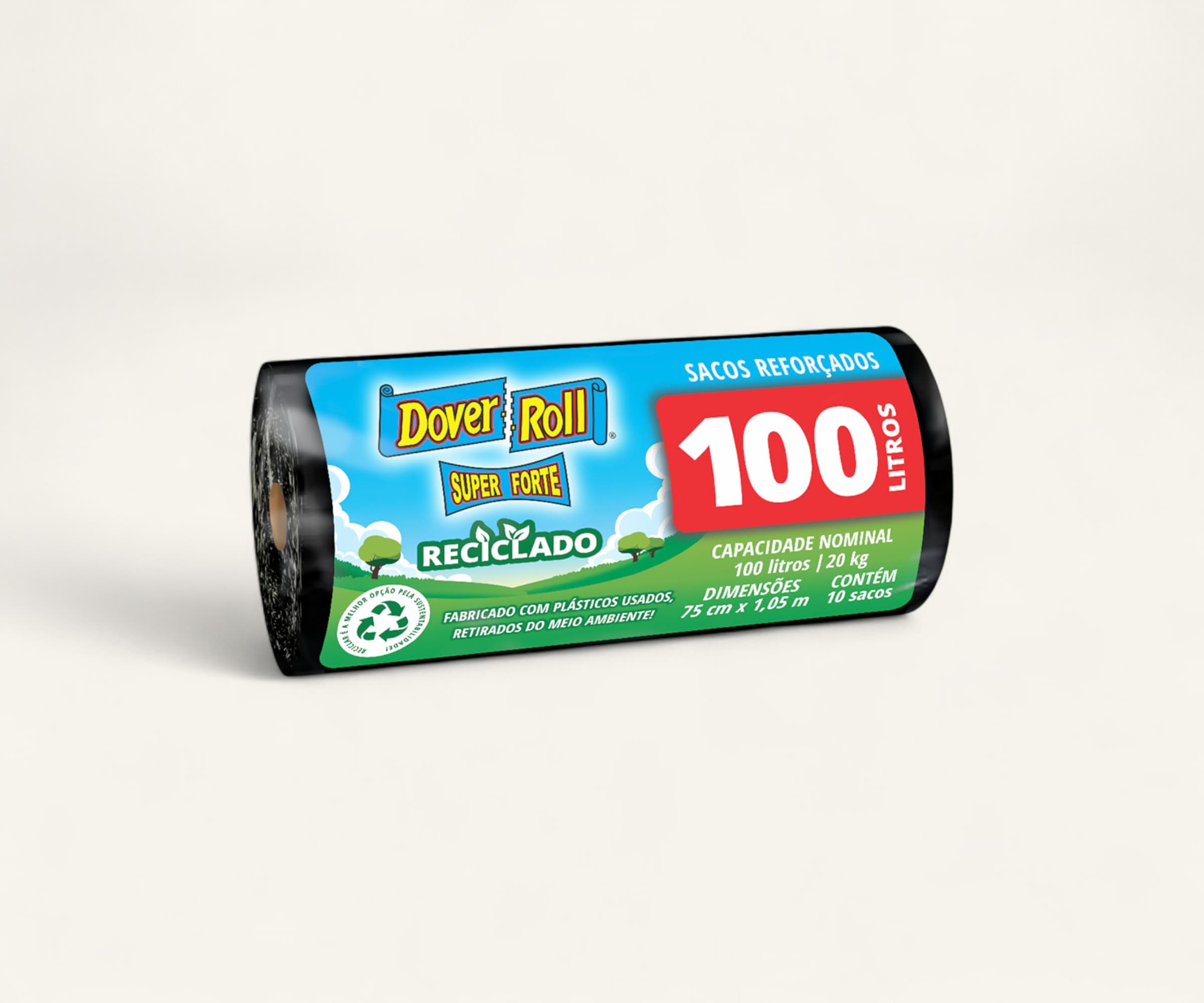 Saco de lixo 100l descartável com 10un