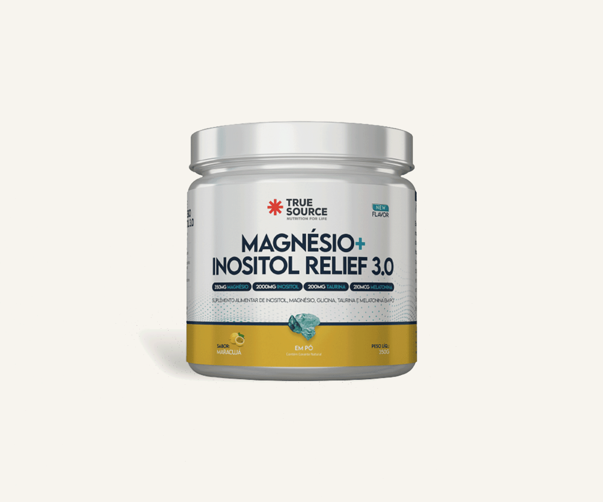 Suplemento de magnésio maracujá True Source 350g