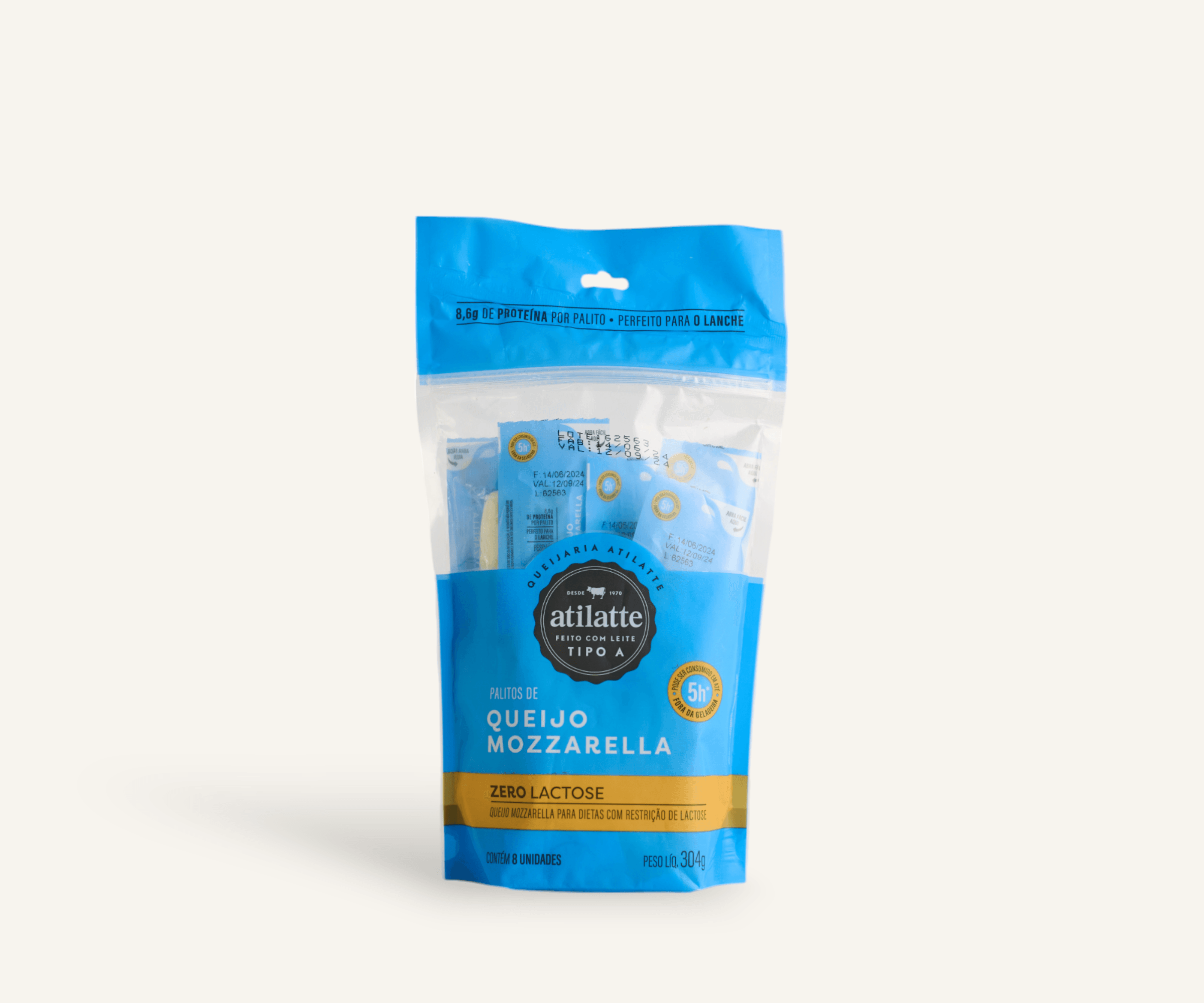 Queijo mozzarella palito zero lactose 304g