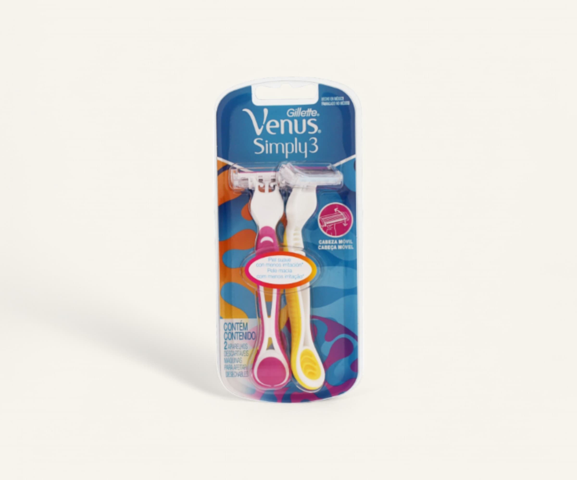 Aparelho descartável para depilação Venus Simply3 Gillette 2un